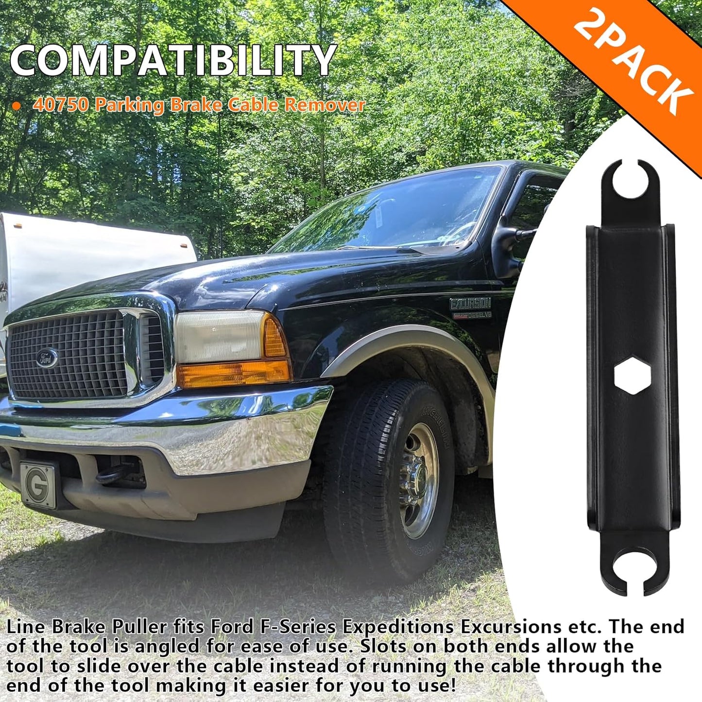 Parking Brake Cable Removal Tool, Parking Brake Cable Tool for Ford F-Series, Expeditions, Excursions, Etc., Parking Brake Cable Removal Tool, 40750 Parking Brake Cable Removal Tool, 2-Pack