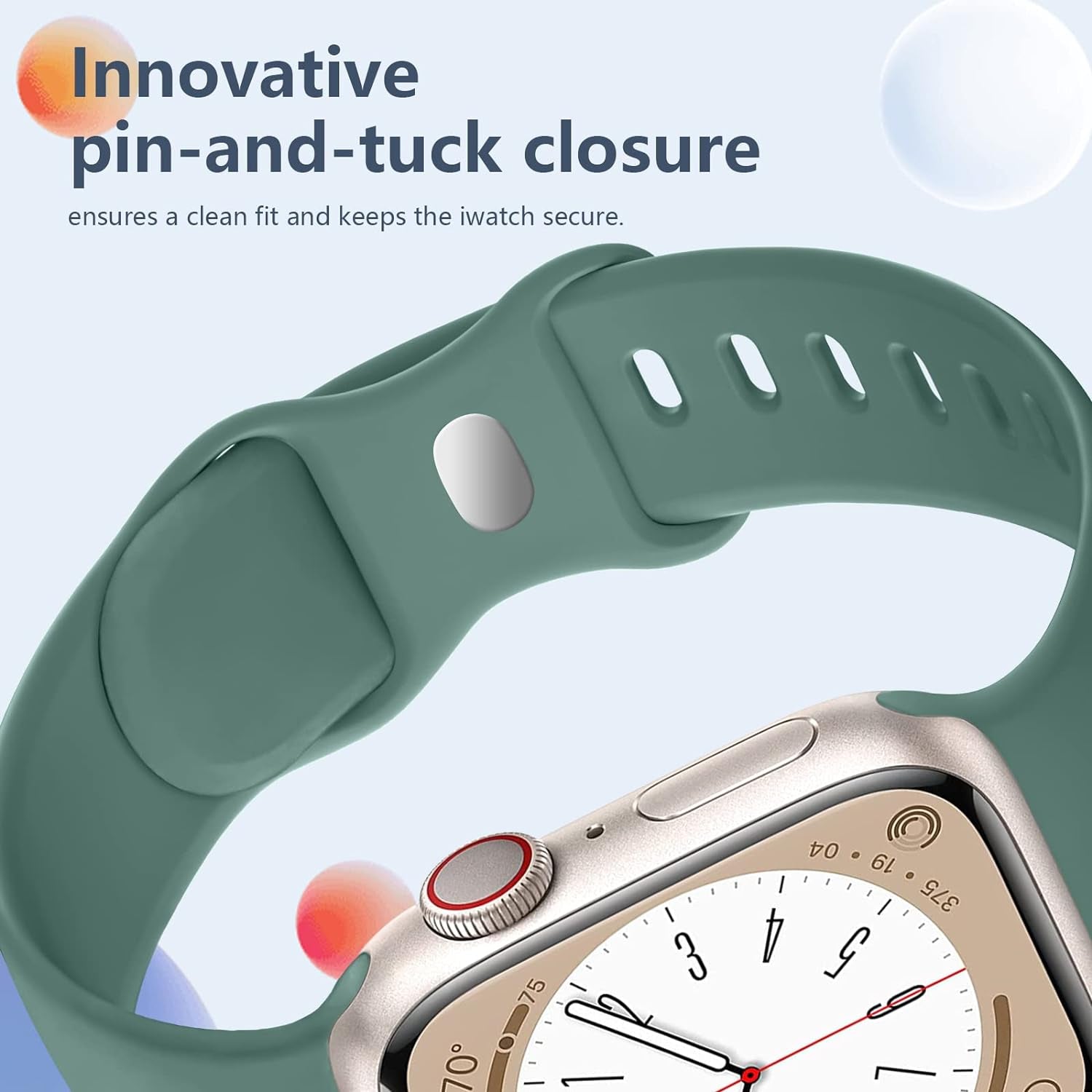 8 Pack Sport Bands Compatible with Apple Watch Band 38Mm 40Mm 41Mm 42Mm 44Mm 45Mm 49Mm Women Men,Soft Silicone Waterproof Strap for Apple Watch Ultra/Ultra 2 Iwatch Series 9 8 7 6 5 4 3 2 1 SE