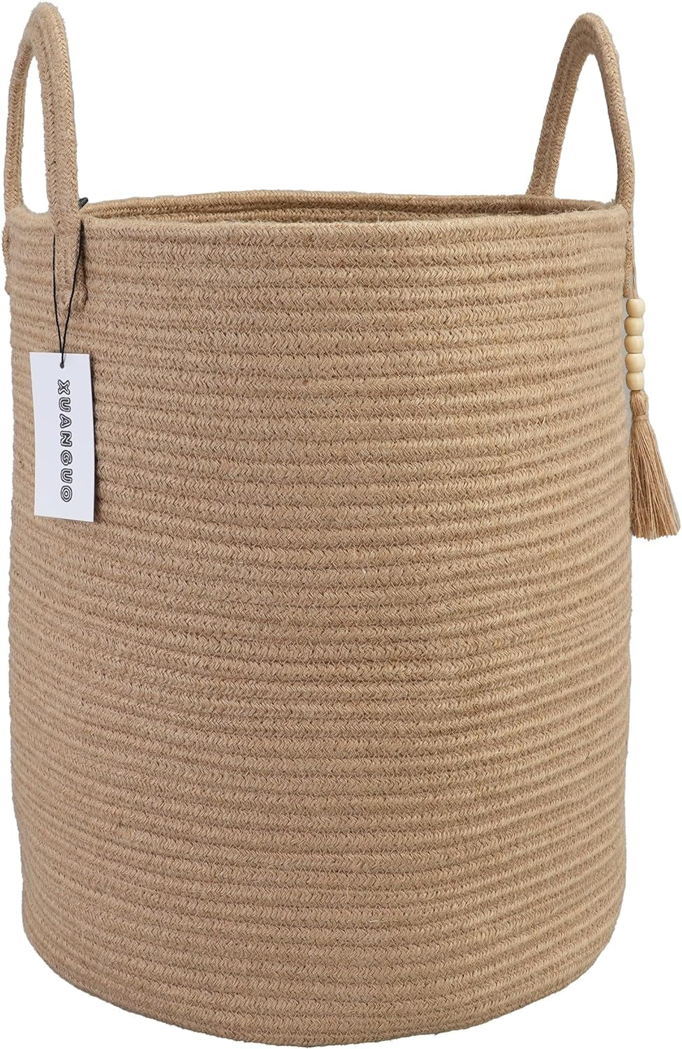 Rope Laundry Basket Laundry Hamper for Clothes Woven Storage Basket for Living Room Bedroom Boho Tall Rope Baskets for Blanket Toys Pillow Towels Baby Nursery Hamper Bin Jute
