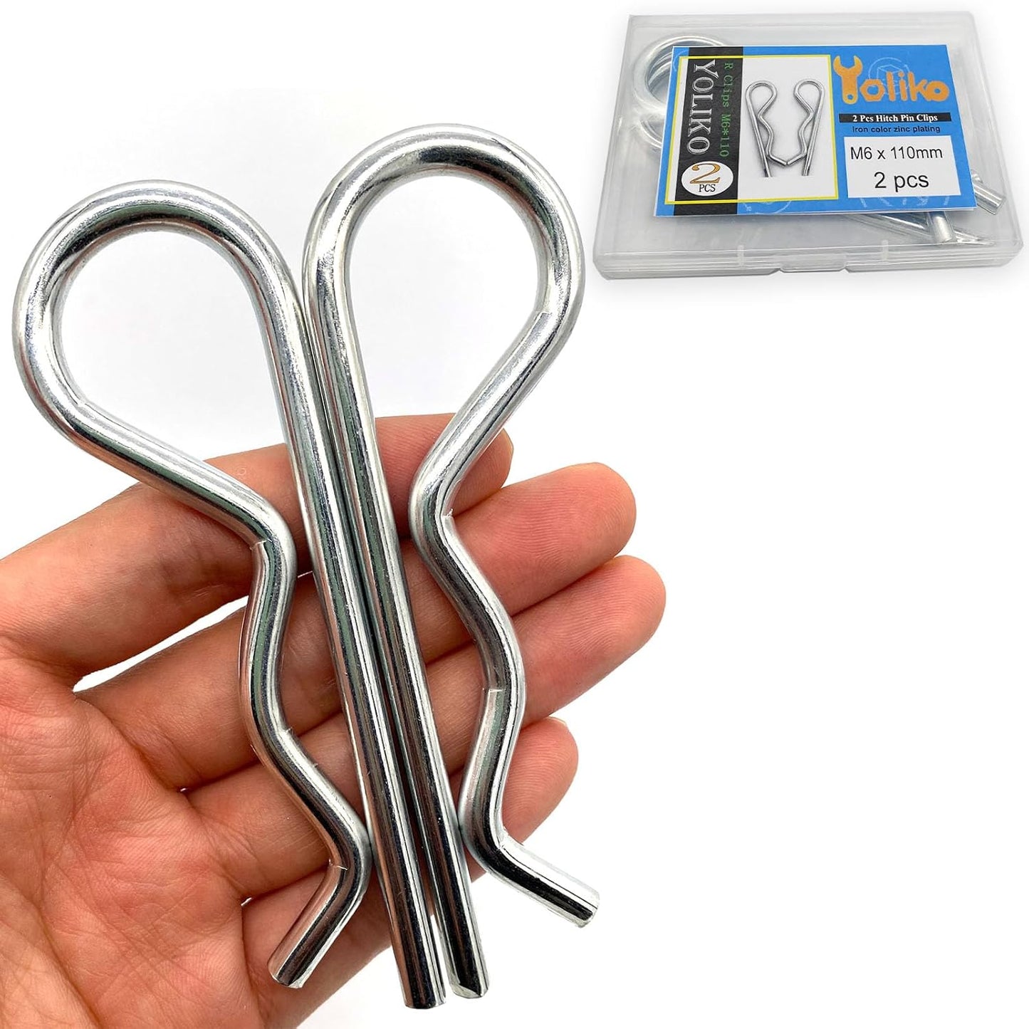 6 Pcs Heavy Duty Hitch Pins Clip R Clips Spring Retaining Wire Hair Pins Cotter Pin Strong Spring Rubber-Coated Grip R Clip for Trailer Tractors Mower Carts Truck Pin Clip M3.5X75Mm TRUCK DRIVER