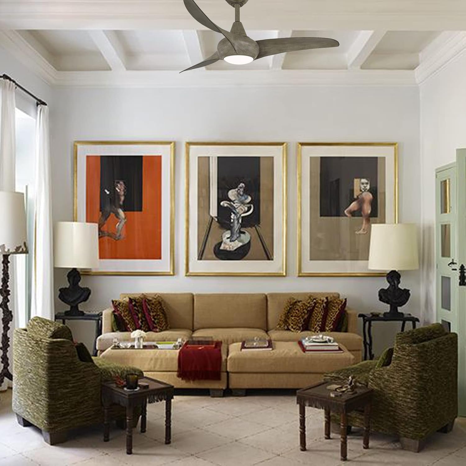 F845-DRF Light Wave 44" Ceiling Fan with LED Light and Remote Control in Driftwood Finish