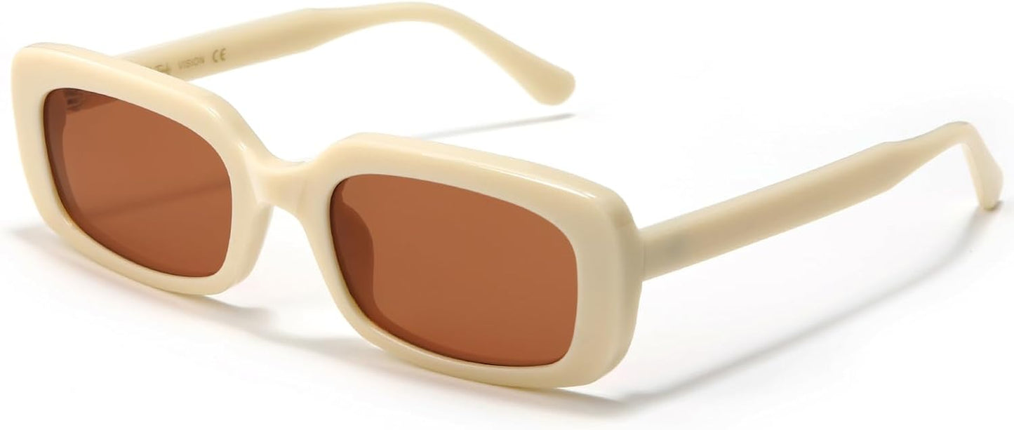 Rectangle Sunglasses Men Tinted Polarized Big Square Retro 90S Vintage Y2K Glasses for Women UV Protection