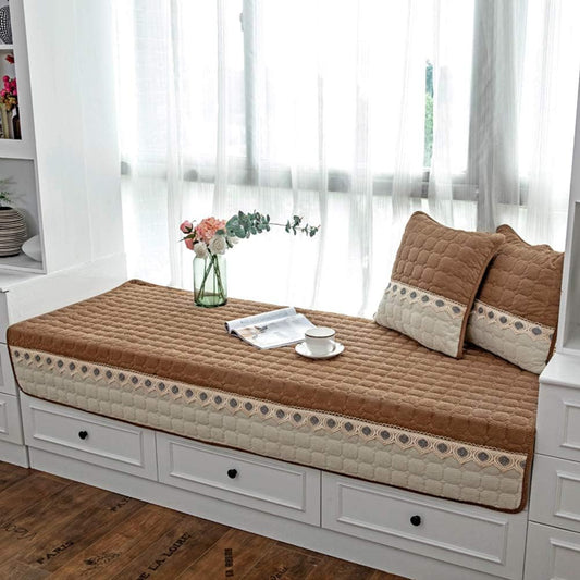 Bay Window Cushion Seat Indoor, Farmhouse Window Seat Cushions Indoor for Bedroom, Non Slip Pads/Bay Window Sill Bench Cushions, 27.55 X 70.86 Inches, Chocolate