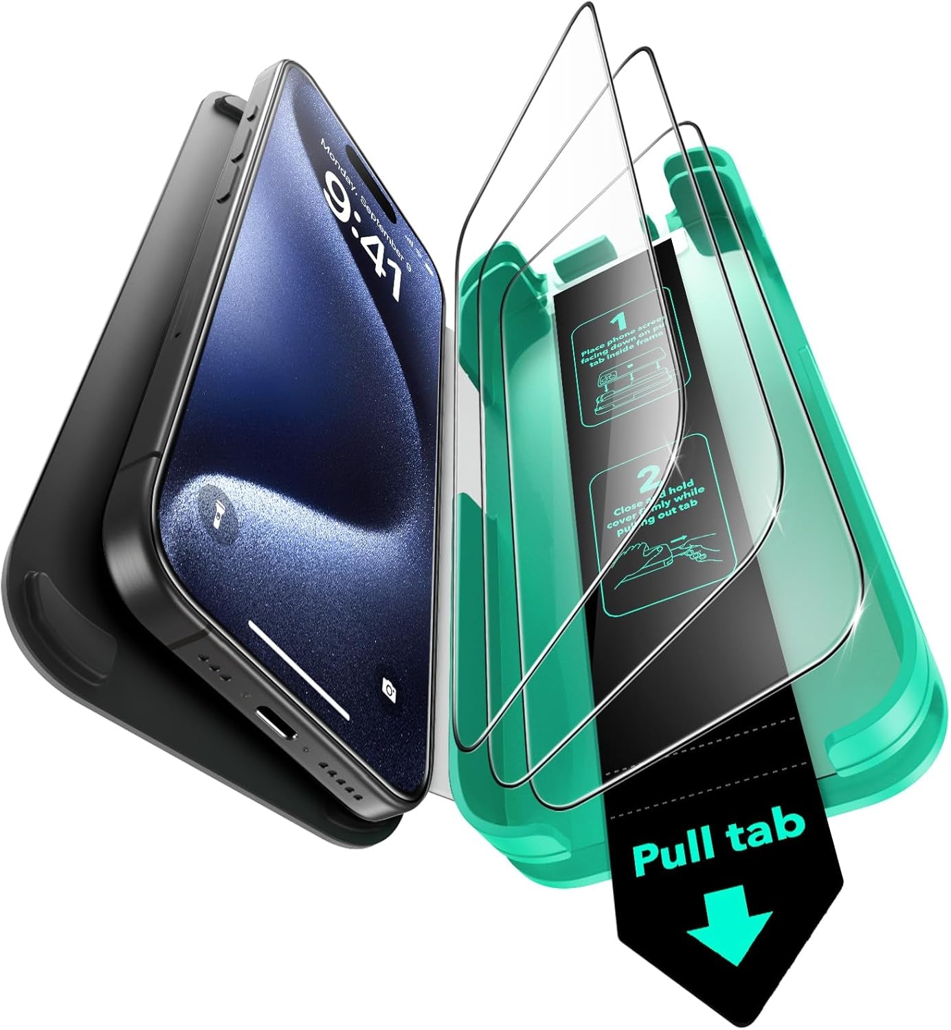 3 Pack 9H+ Glass for Iphone 16E/Iphone SE 4/Iphone 14/Iphone 13/Iphone 13 Pro Privacy Screen Protector, [Military Grade Shatterproof & Longest Durable] Armorite Tempered Glass with Ultrafit Tray