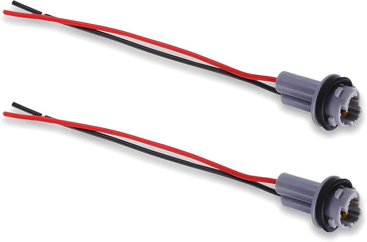 2 Pack T15 Car Turn Signal Lights Harness Pigtail Socket Replacement, Vehicle Brake Lights Wiring Harness, Universal Automotive Lighting Bulb Connector Accessories for Truck SUV Car (Grey)