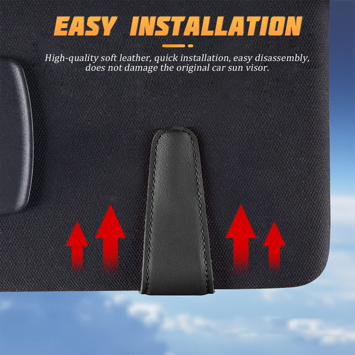 Sunglasses Holders for Car Sun Visor, Leather Eyeglasses Hanger Mounter, Magnetic Glasses Holder and Ticket Card Clip, Auto Interior Accessories Universal for SUV Pickup Truck TRUCK DRIVER