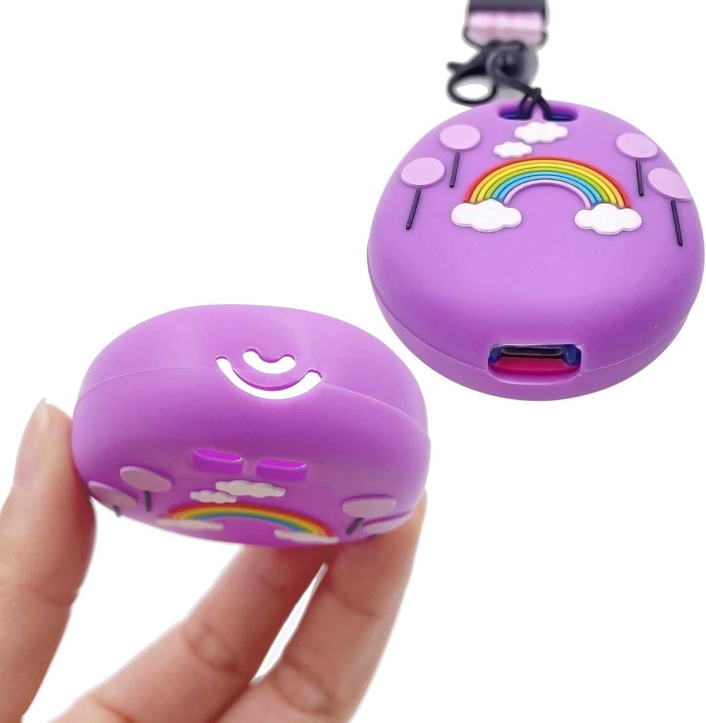 Silicone Case Cover, Lanyard and Screen Protector Film for Tamagotchi Uni Virtual Interactive Pet Game Machine (Purple) ZOUSA