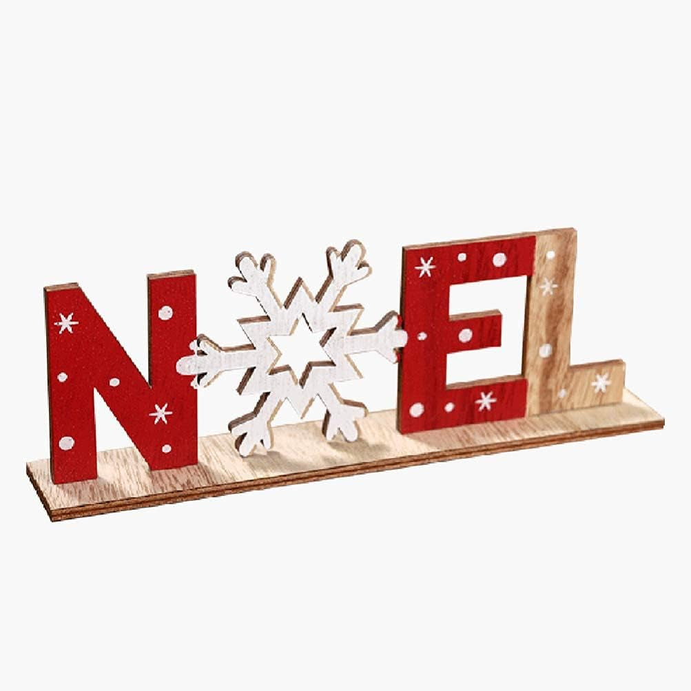 Christmas Decoration Noel Wood Sign Christmas Holiday Snowflake Wood Plaque Sign Decorative Table Top Sign Plaque Xmas Party Decoration, for Friends