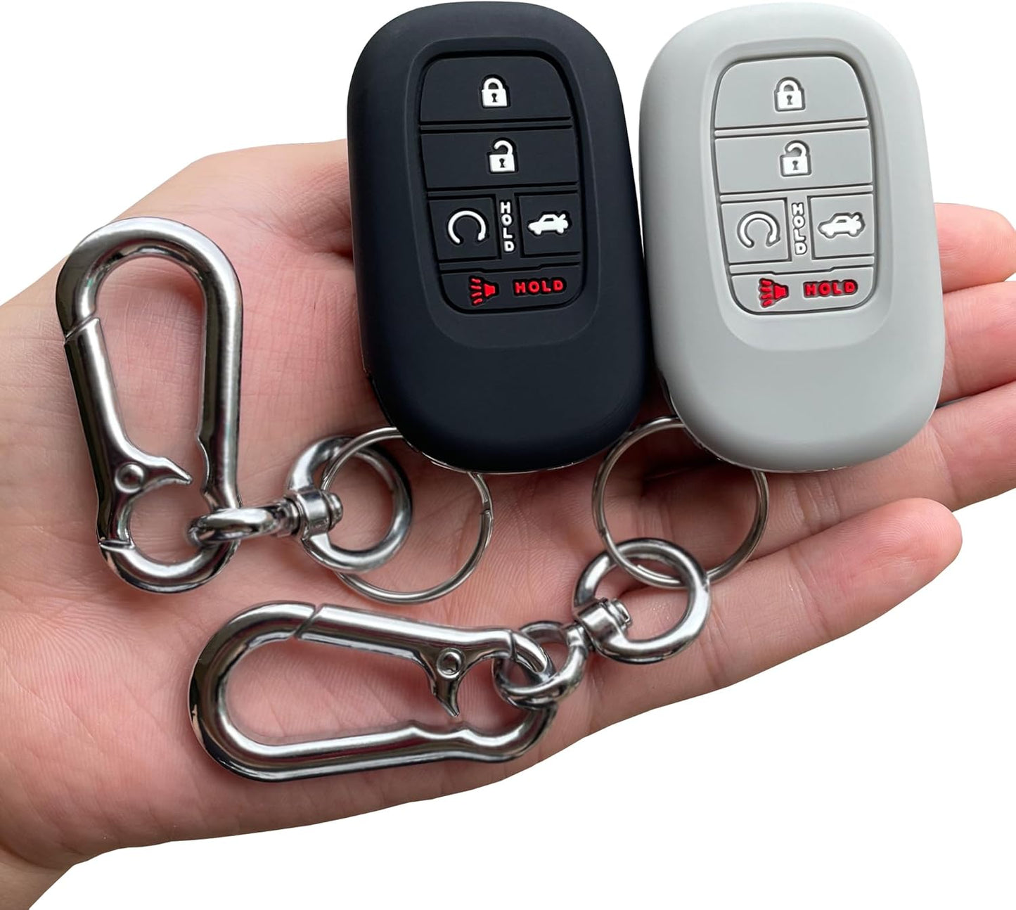 Key Fob Cover for (5 Buttons) Honda 2022 2023 2024 2025 Civic Accord HR-V Pilot CR-V, Silicone, 2-Pack, Black