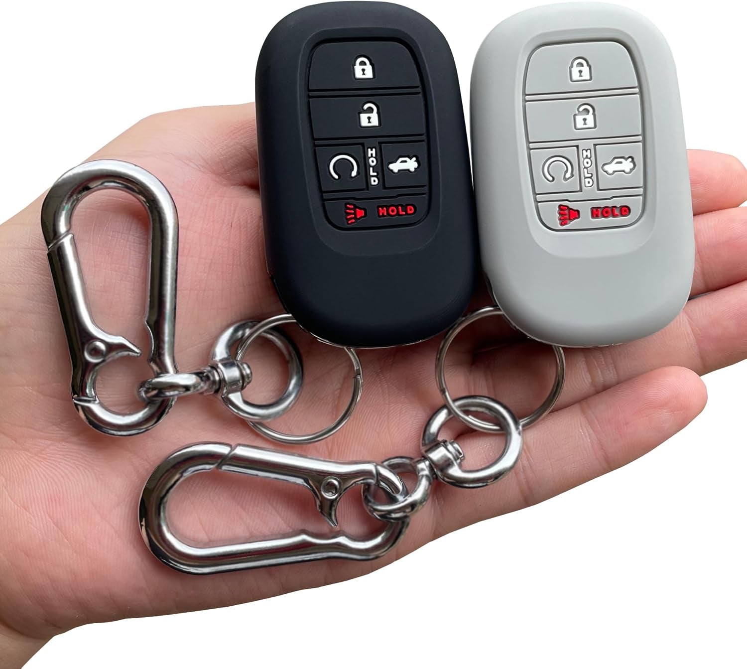 Key Fob Cover for (5 Buttons) Honda 2022 2023 2024 2025 Civic Accord HR-V Pilot CR-V, Silicone, 2-Pack, Black