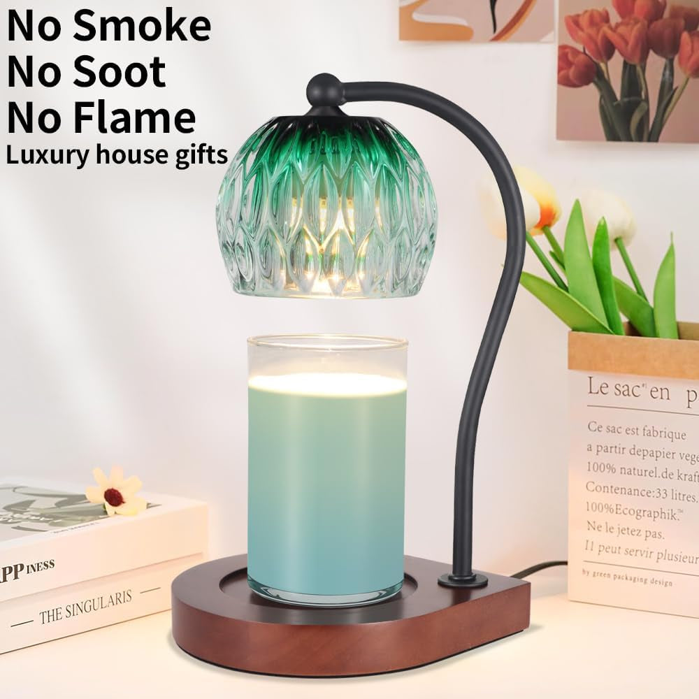 Dimmable Candle Warmer Lamp with Timer for Scented Jar Candles Electric Candle Wax Melt Warmer Suitable for Bedroom New Home Decor Christmas Birthday Gifts for Women Mom(With 2 Bulbs)