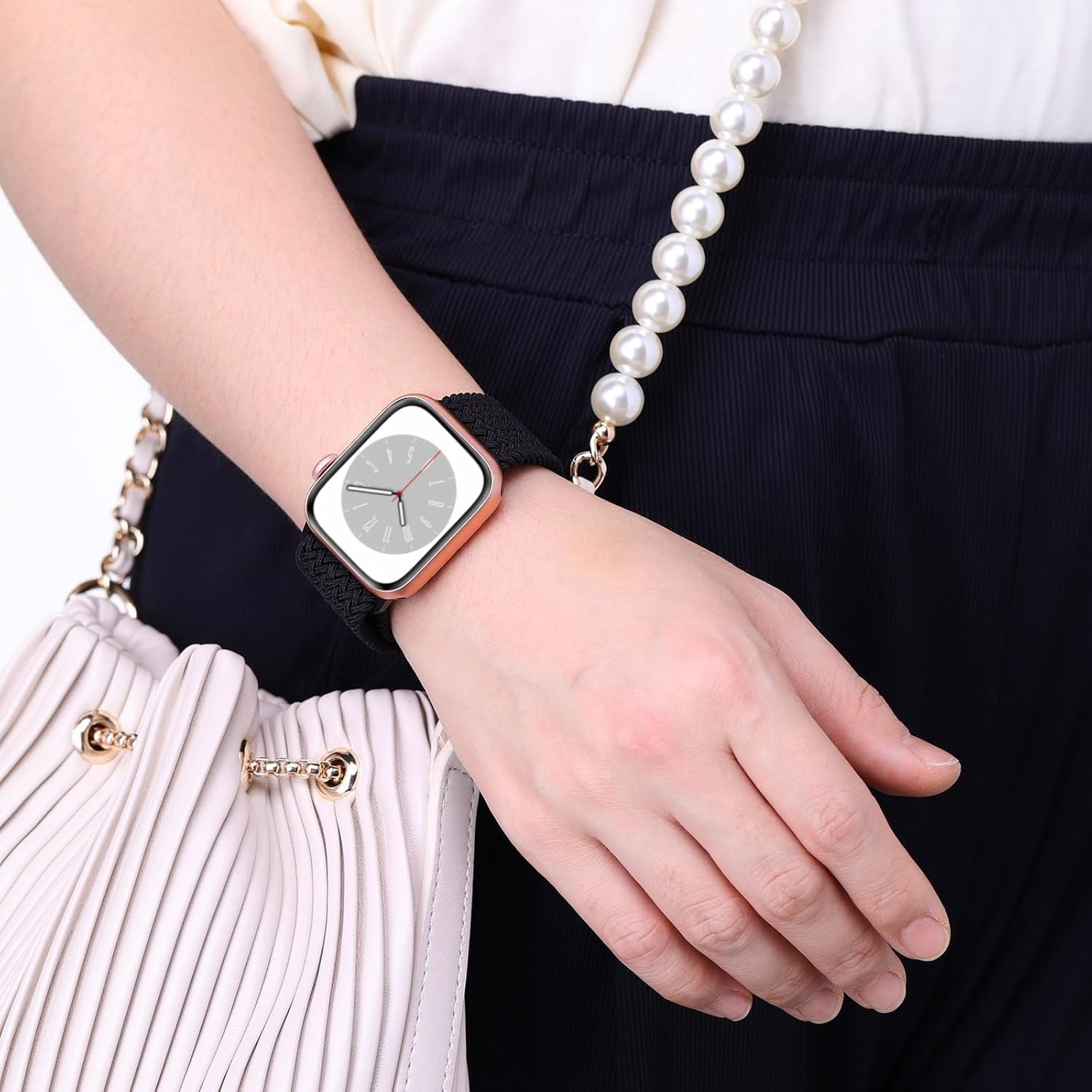 5 Packs Braided Solo Loop Compatible with Apple Watch Band 38Mm 40Mm 41Mm 42Mm 44Mm 45Mm for Women Men, Stretchy Nylon Sport Bands with Adjustable Buckle for Iwatch Series 8 7 6 SE 5 4 3 2 1