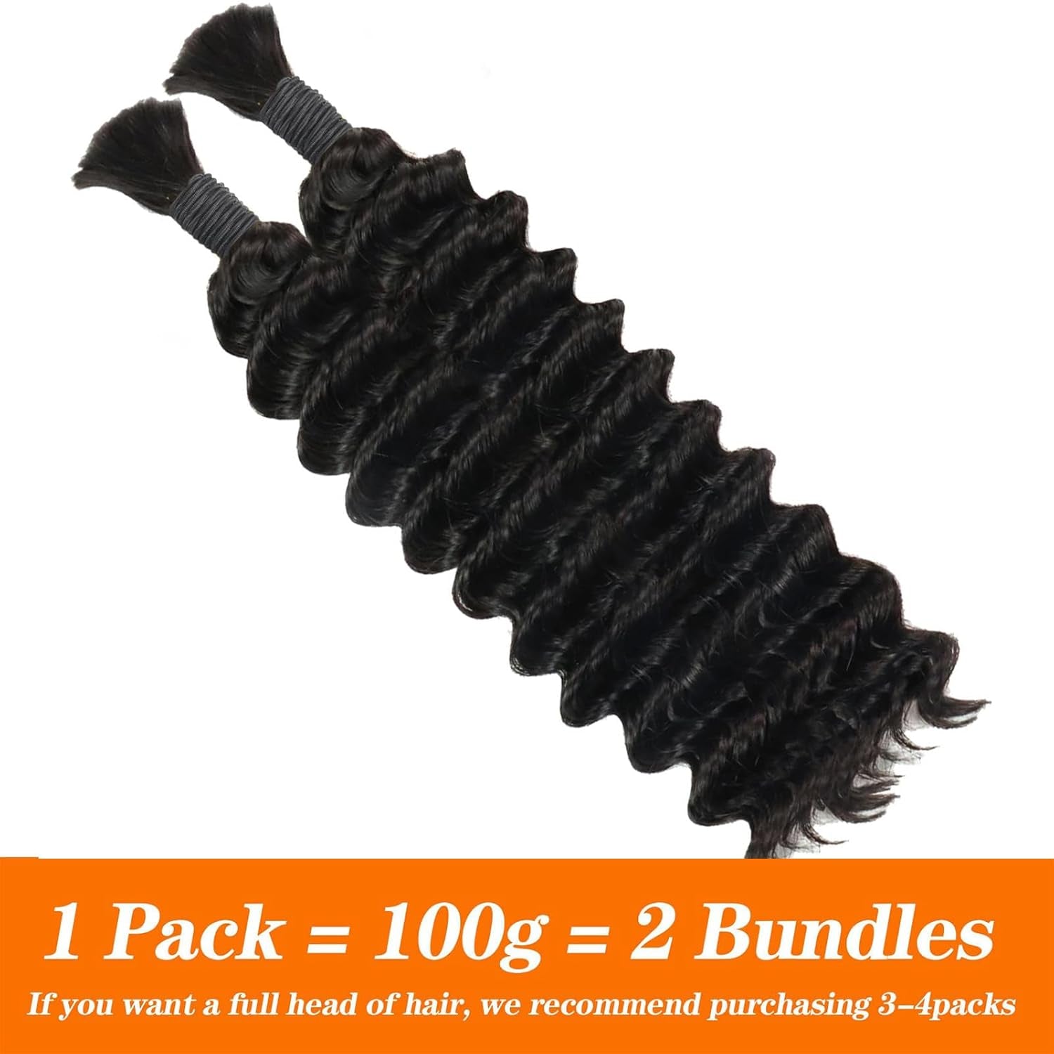 Human Braiding Hair Deep Wave Bundles 18 Inch Human Braiding Hair for Boho Braids Bulk Human Hair for Braiding Curly Bundles Human Hair Boho Hair for Braiding Human Hair for Boho Knotless Braids