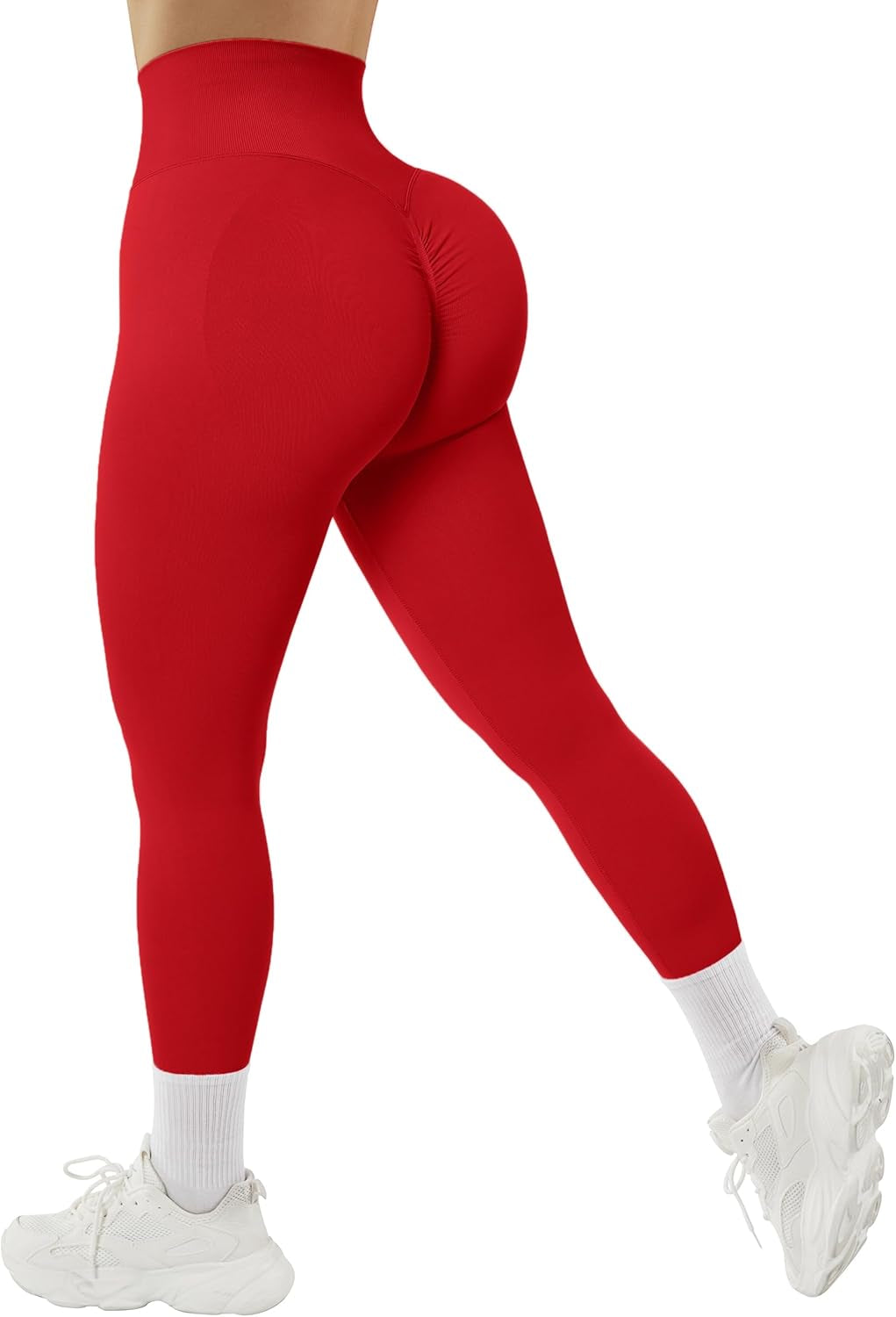 Womens Seamless Butt Lift Leggings High Waisted Yoga Pants Ribbed Workout Slimming Tights