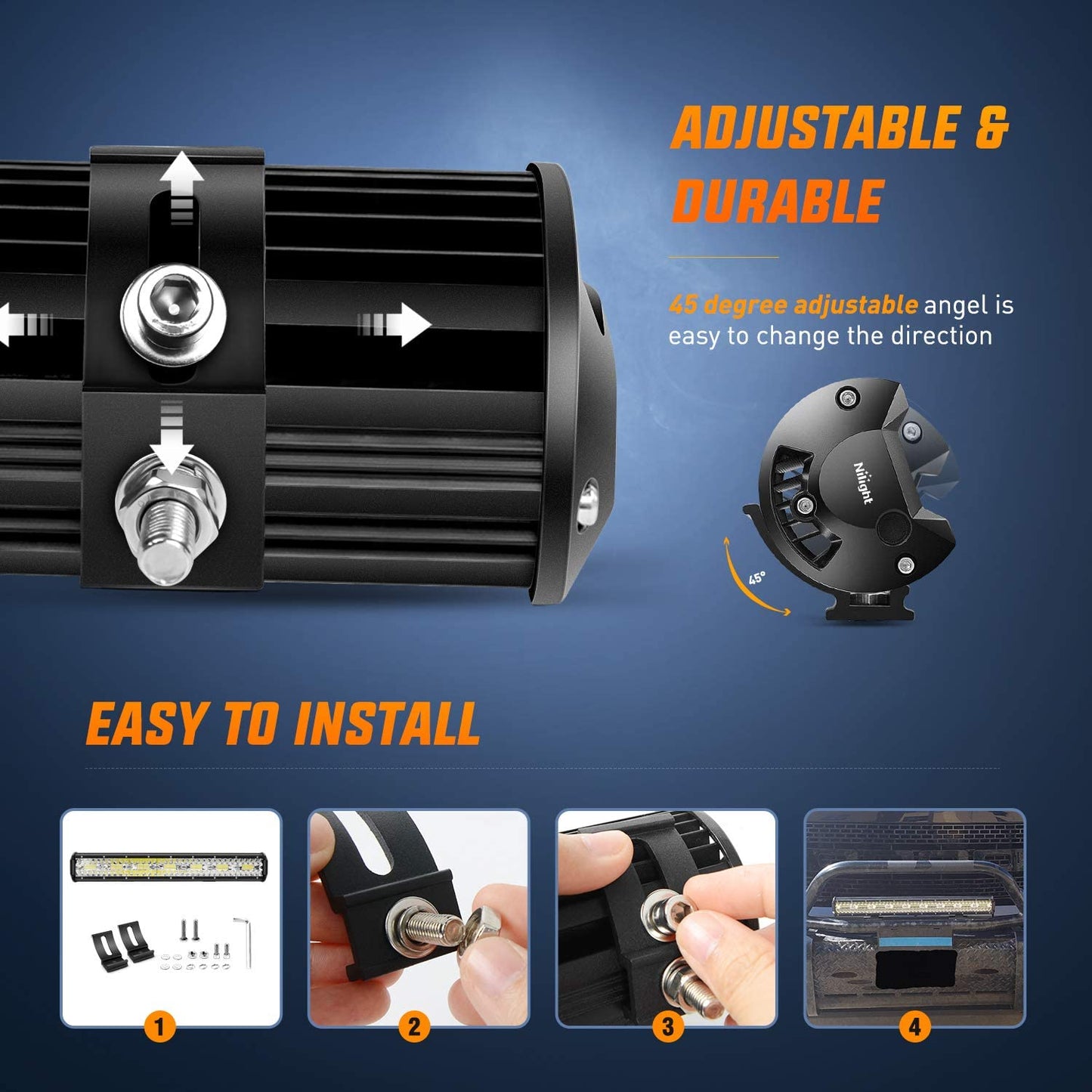 20Inch 420W Triple Row Spot Flood Combo Led Light Bar Work Driving Lamp 2Pcs 4Inch 60W Cube LED Pods Lights for Trucks with Off-Road Wiring Harness Kit-3 Leads
