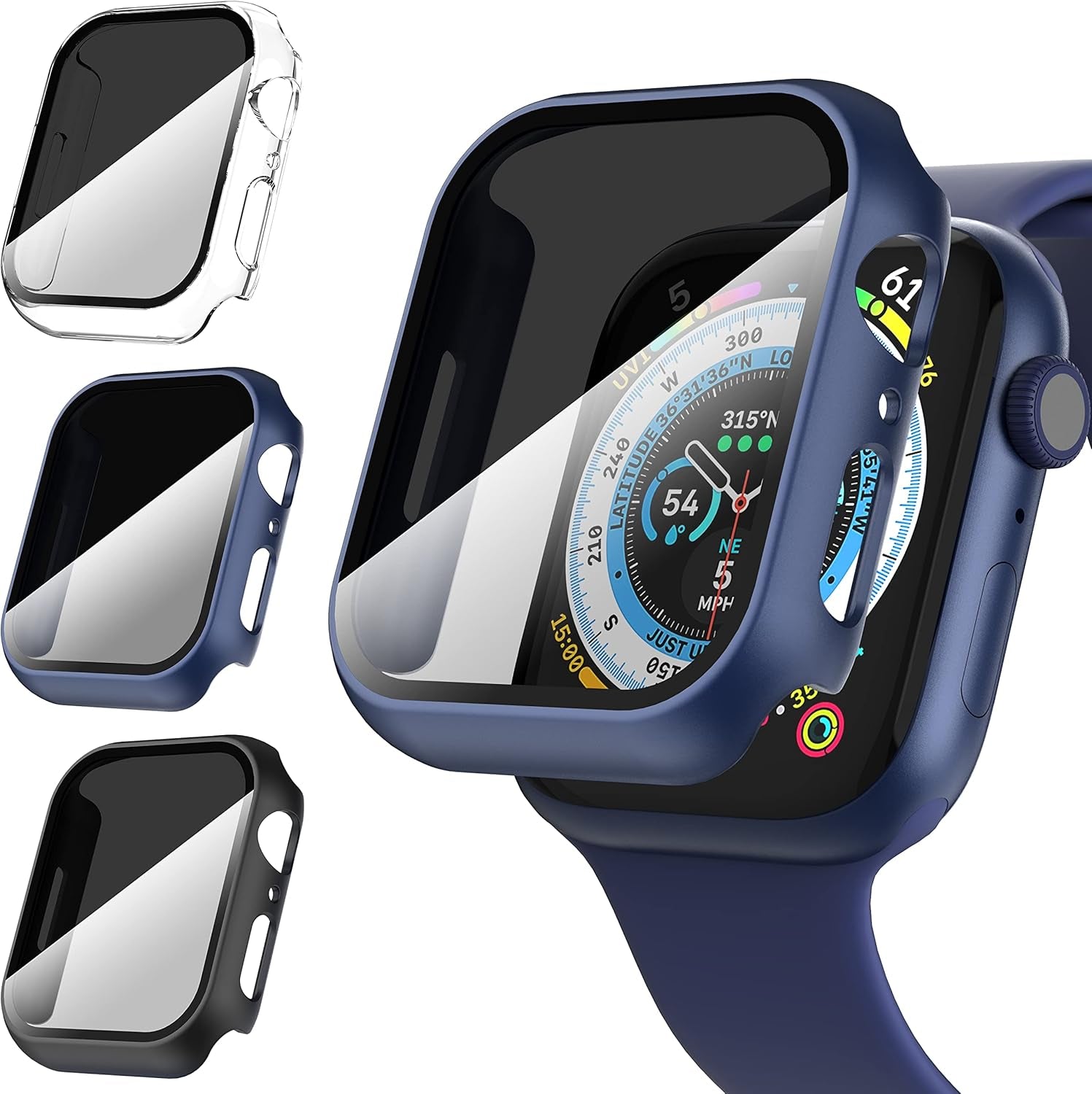 3-Pack for Apple Watch Ultra/Ultra 2 49Mm Privacy Screen Protector Case,[Anti-Peeping] Ultra-Thin Tempered Glass Case Cover for Iwatch Series 8/Iwatch Series 9 Ultra/Ultra 2 49Mm