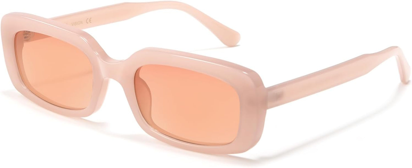 Rectangle Sunglasses Men Tinted Polarized Big Square Retro 90S Vintage Y2K Glasses for Women UV Protection