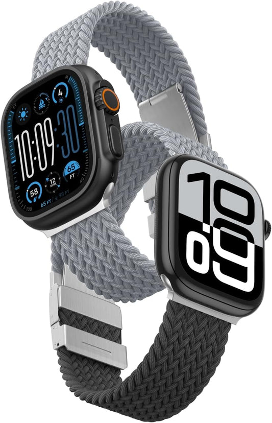 Magnetic Braided Wristbands Compatible with Apple Watch Band 42Mm 44Mm 45Mm 46Mm 49Mm, Elastic Watch Strap for Iwatch Ultra Series 10 9 8 7 6 5 4 3 2 Women and Men, 1 Extra Band for Color Combination