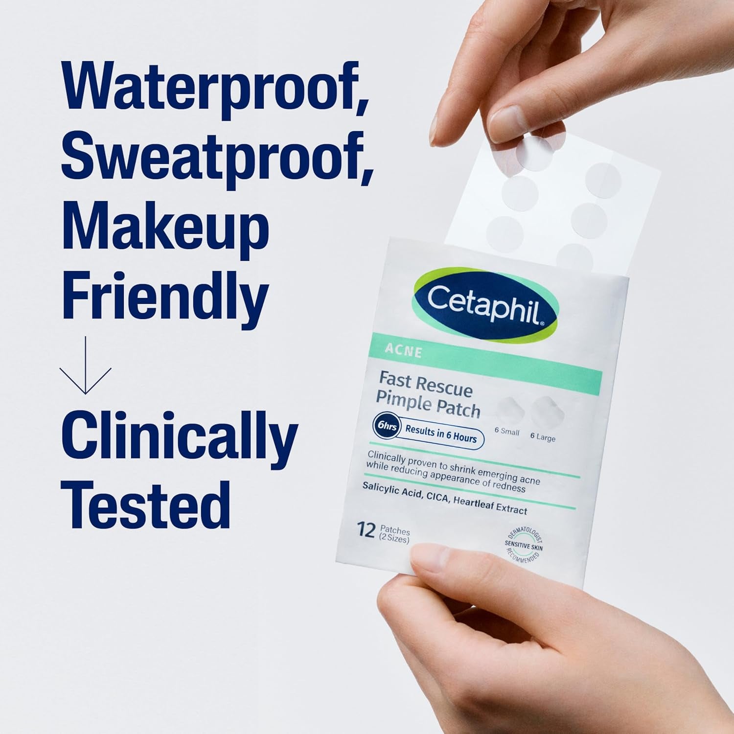 Acne Patches, Pimple Patches for Sensitive Skin, Formulated with Salicylic Acid, CICA, and Heartleaf Extract for Emerging Pimples, Visible Results in 6 Hours, 24 Count