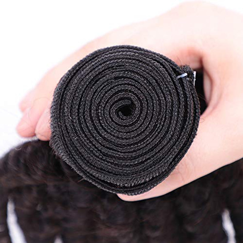 Brazilian Funmi Human Hair Bundles 8 10 12In, Afro Kinky Curly Hair Bundles Short Curly Weave, Unprocessed Brazilian Virgin Human Hair Bouncy Curl Extensions (8" 10" 12", Natural Black)