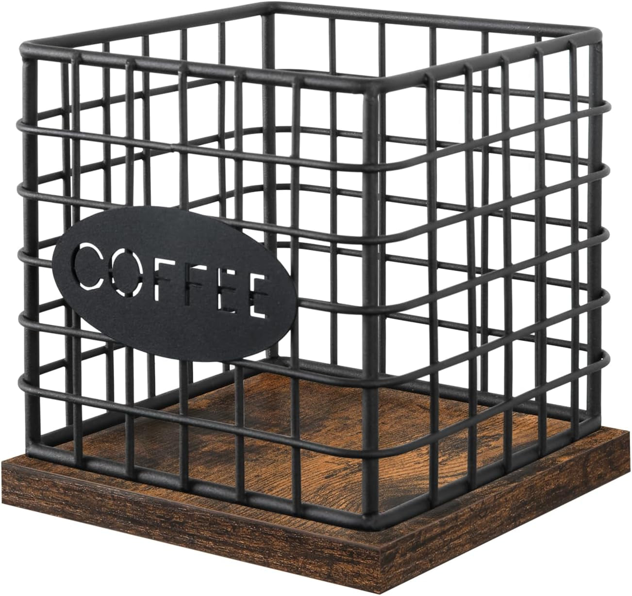 K Cup Holder Organizer, Sturdy Coffee Pod Holder Organizer, 35 Kcup Large Capacity Storage Basket for Kitchen Counter and Office Desktop (Circular Grid)