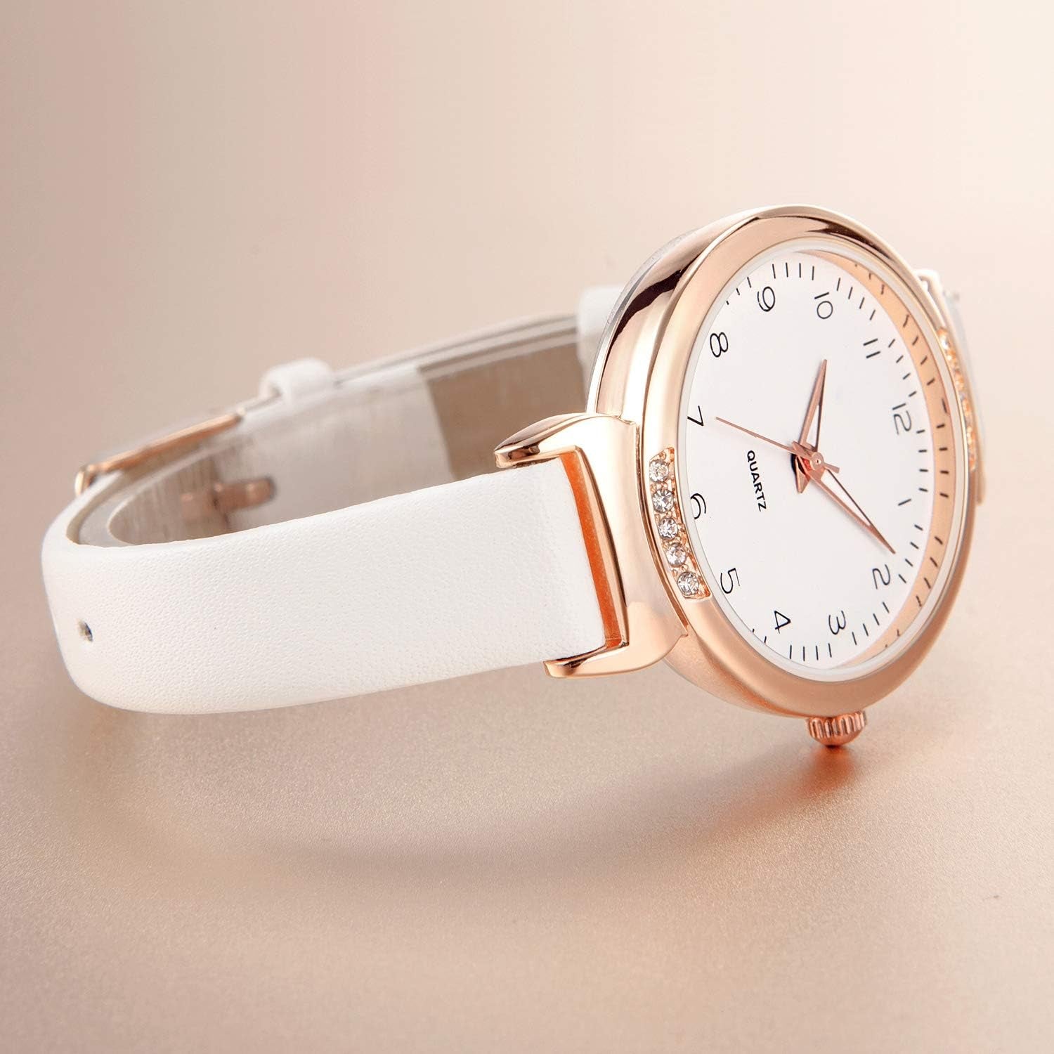 Women Watch Silicone Watch for Ladies Sports Watch Casual Watch Crystal Accented Leather Strap Watch Analog Display Watch