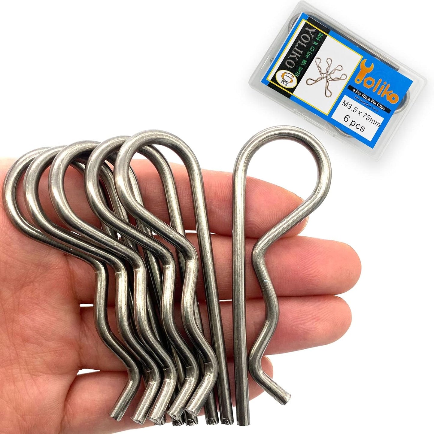 6 Pcs Heavy Duty Hitch Pins Clip R Clips Spring Retaining Wire Hair Pins Cotter Pin Strong Spring Rubber-Coated Grip R Clip for Trailer Tractors Mower Carts Truck Pin Clip M3.5X75Mm TRUCK DRIVER