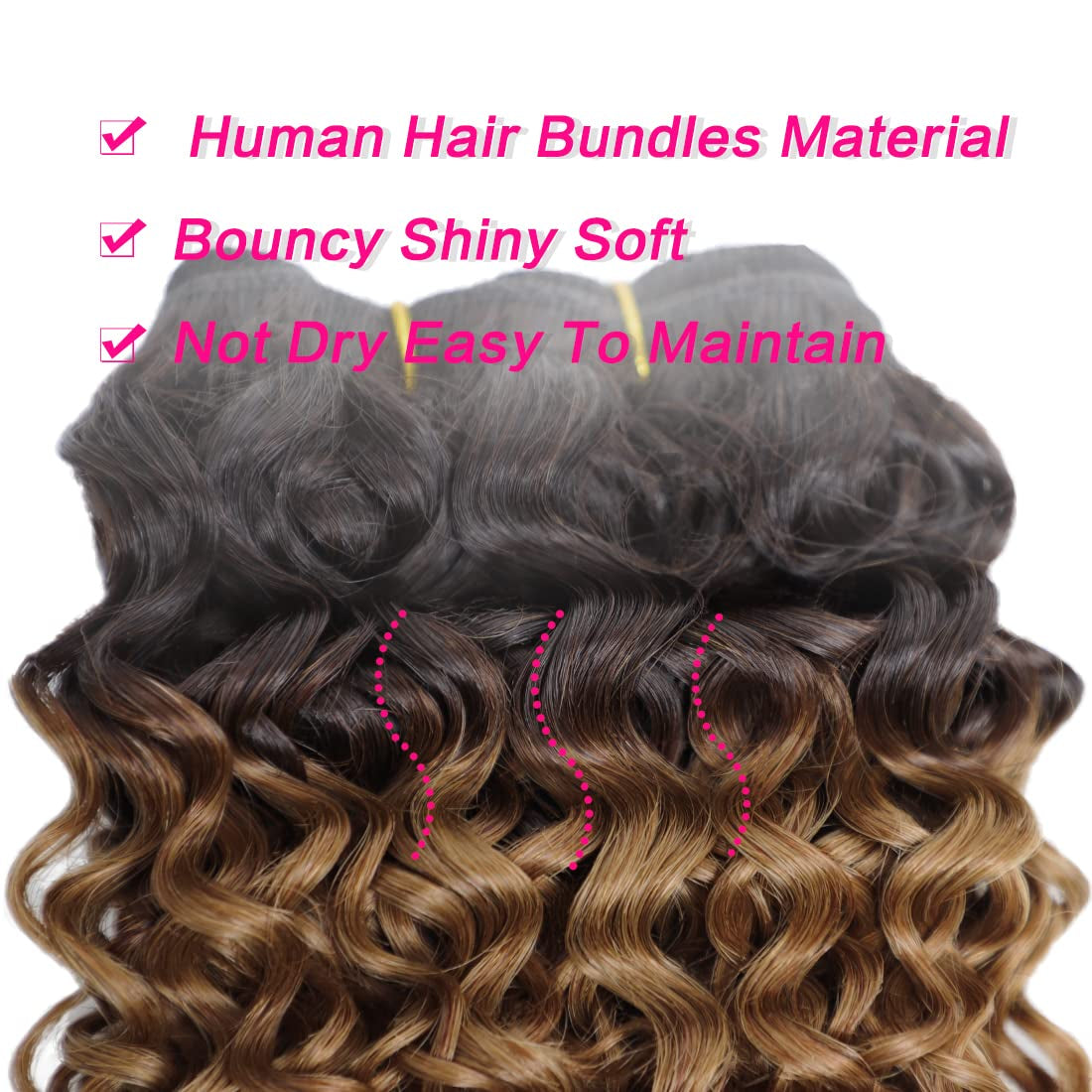 Human Hair Bundles 8 Inch Curly Human Hair 4 Bundles 1B/30# 12A Brazilian Virgin Hair Unprocessed Curly Weave Bundles Kinky Curly Bundles Human Hair 55 Gram/Bundle Wet and Wavy Bundles