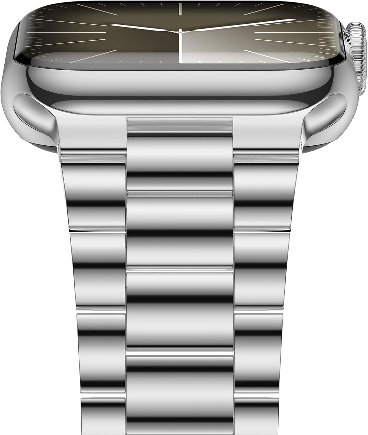 Compatible with Apple Watch Band 45Mm 44Mm 49Mm, Upgraded Stainless Steel Replacement Original Iwatch Bands for Series 9 Ultra 8 7 6 5 4 3 2 1 Women Men,Bright Silver