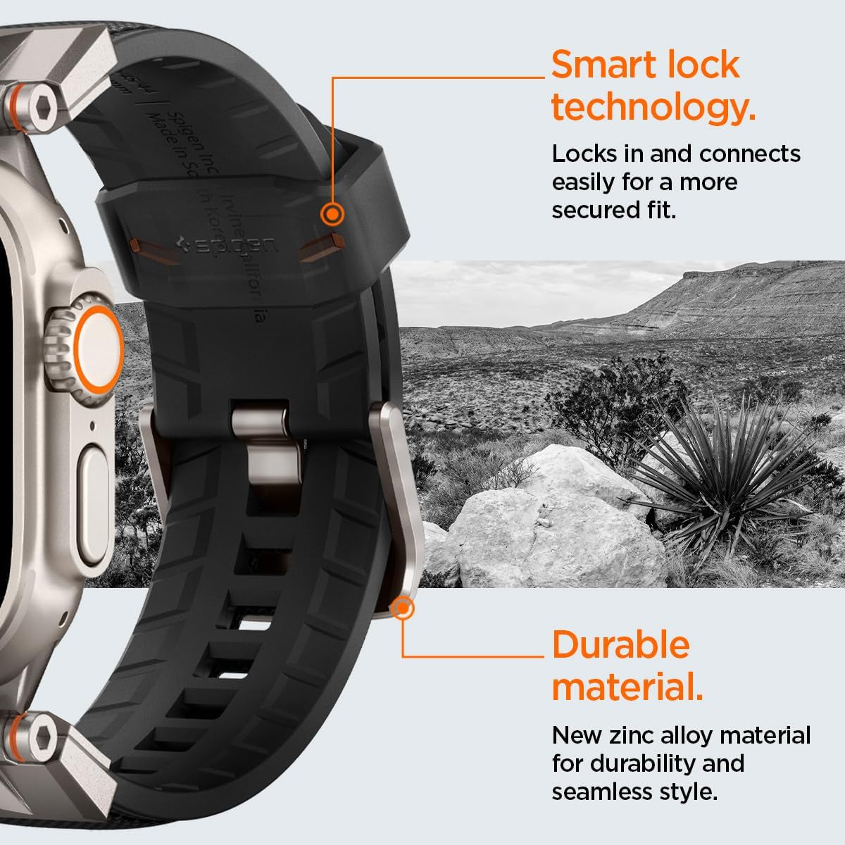 Durapro Armor Designed for Apple Watch Band for Apple Watch Ultra2/Apple Watch Ultra 49Mm, Series 9/8/SE2/7/6/SE/5/4/3/2/1 45Mm/44Mm/42Mm Durable Metal Connector Band