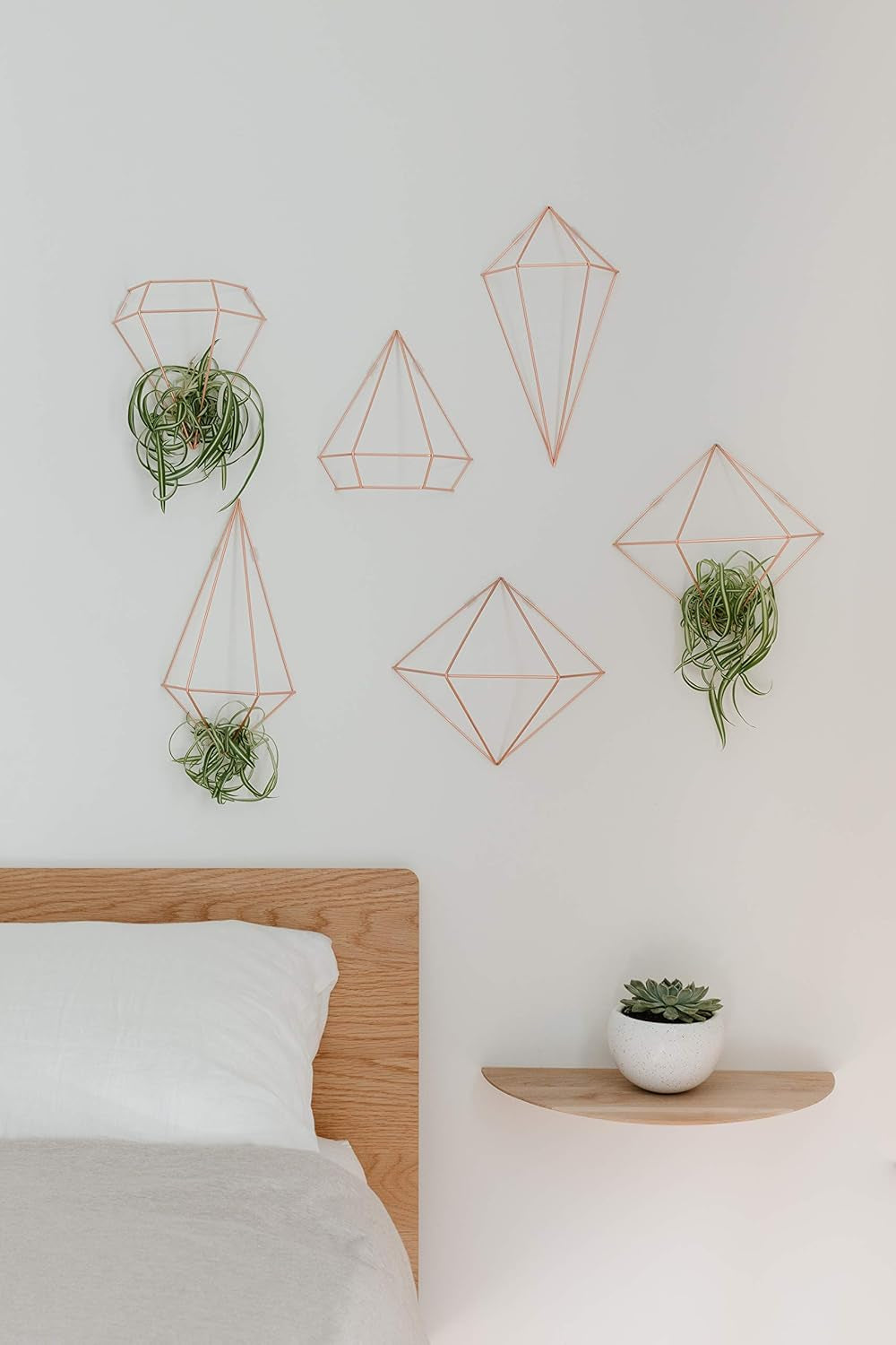 Prisma Geometric Sculptures, Decorate Your Wall with Modern Metallic Wire Shapes, Table Top, Ceiling Décor, Set of 6, Copper for Kitchen