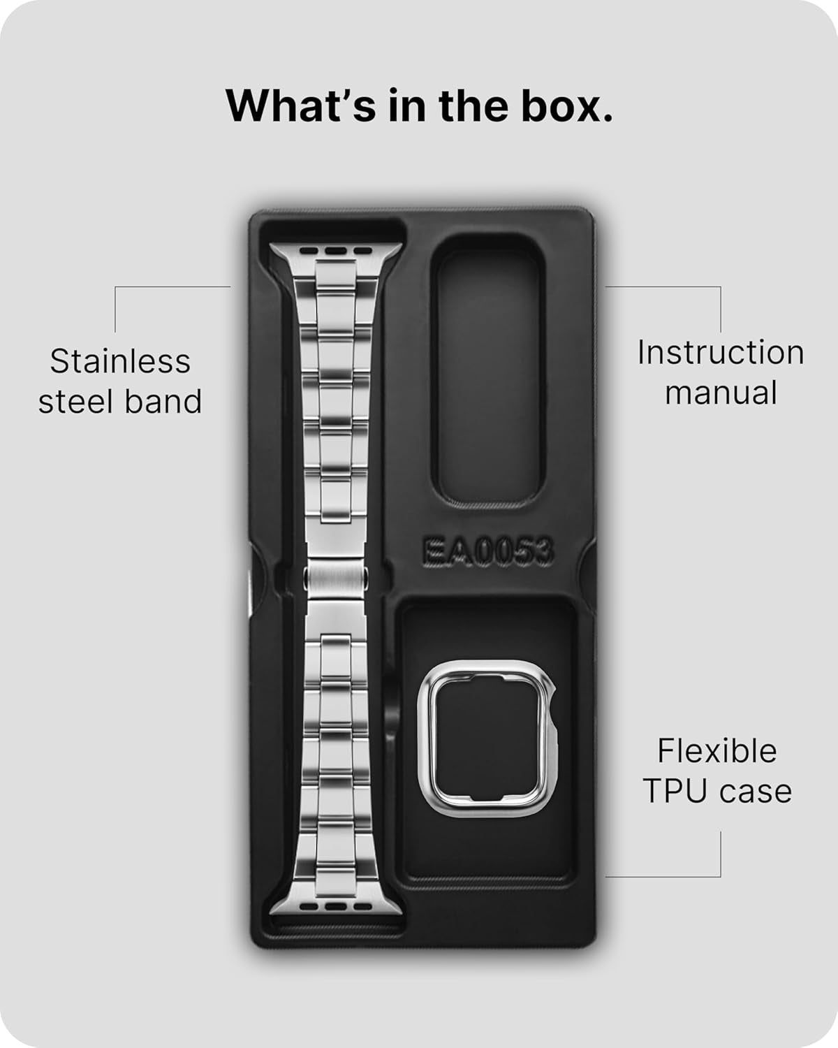 No Tools Needed Compatible Apple Watch Bands 45Mm 44Mm 42Mm,Slim Metal Link Wristband with Case for Iwatch Series 9/8/7/6/5/4/3/2/1/Se2/Se,Silver