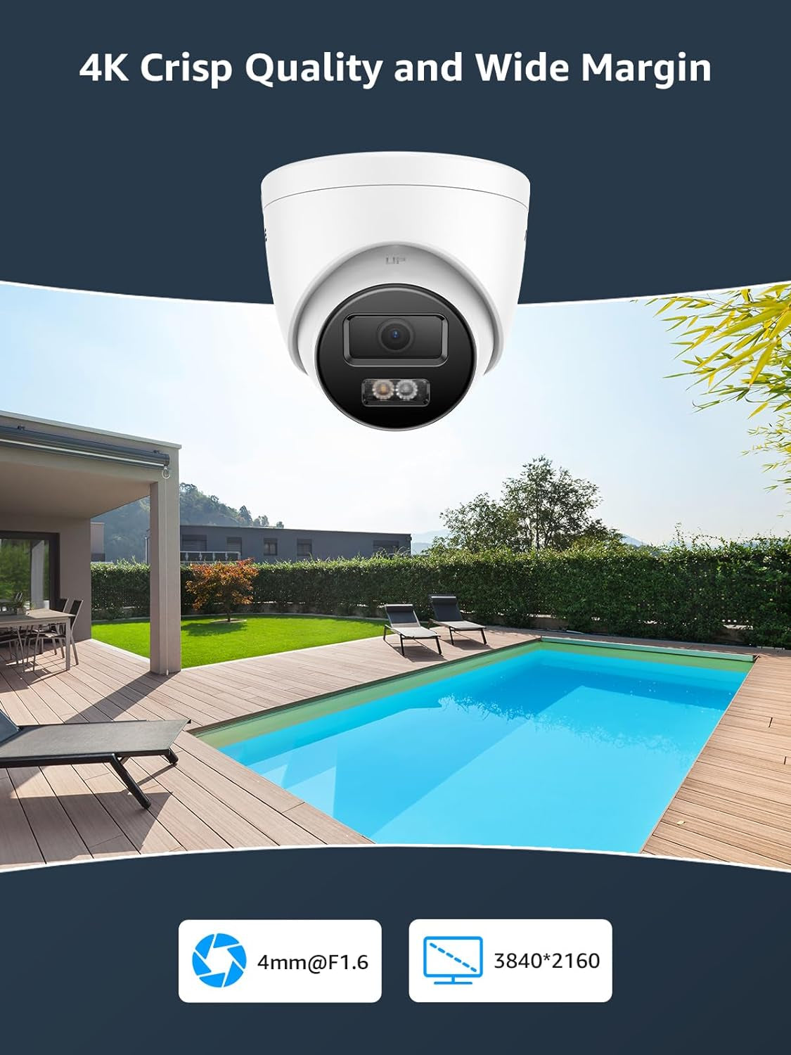 4K Poe Security Camera System with Audio Recording, 8 Channel 12MP H.265+ NVR with 4Pcs 8MP IP Turret Cams, Wide-Angle, IP67 Waterproof, Smart Dual Light, AI Human&Vehicle Detection(2Tb HDD)