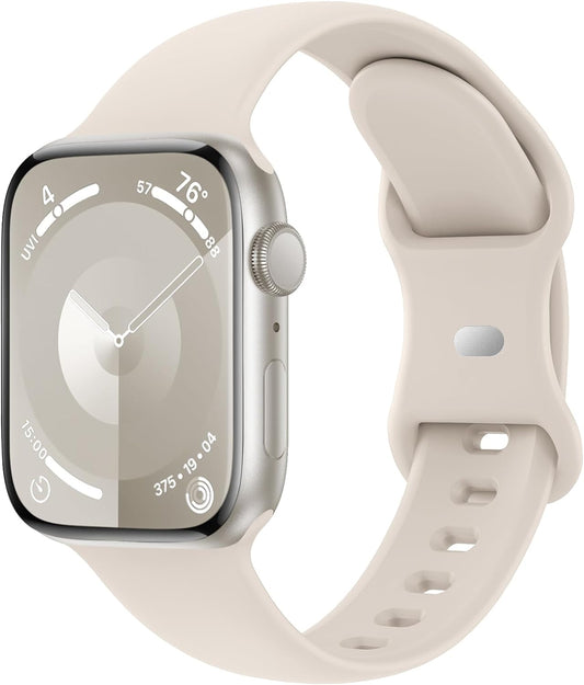 Bands Compatible with Apple Watch 38Mm 40Mm 41Mm 42Mm 44Mm 45Mm 49Mm, Soft Silicone Replacement Sport Accessory Strap Wristband for Iwatch Series Ultra/Ultra 2 9/8/7/6/5/4/3/2/1 SE Women Men