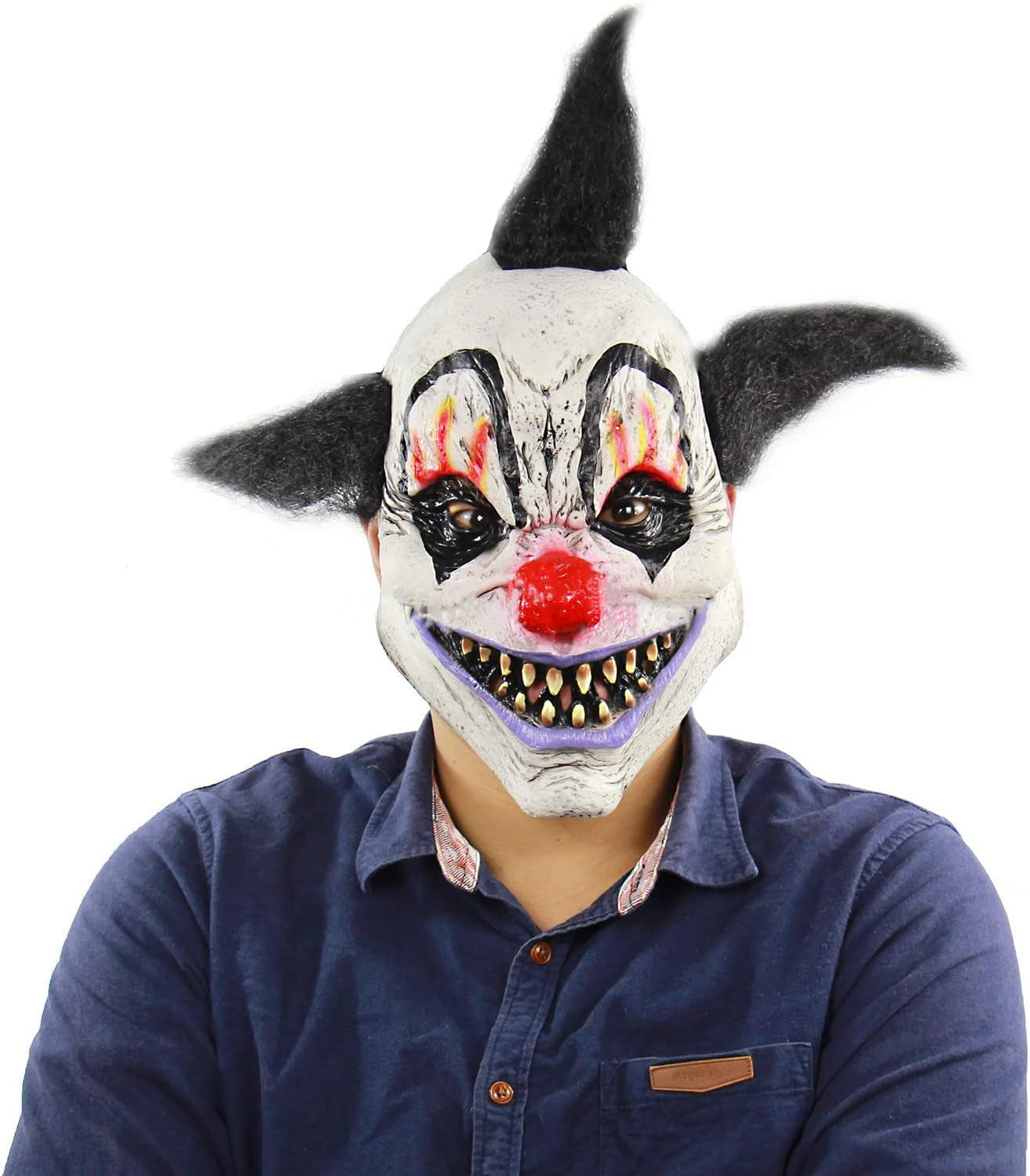 Horror Clown Mask Scary Evil Clown Mask Halloween Costume Creepy Devil Zombie Ghost Grimace Mask Cosplay Party