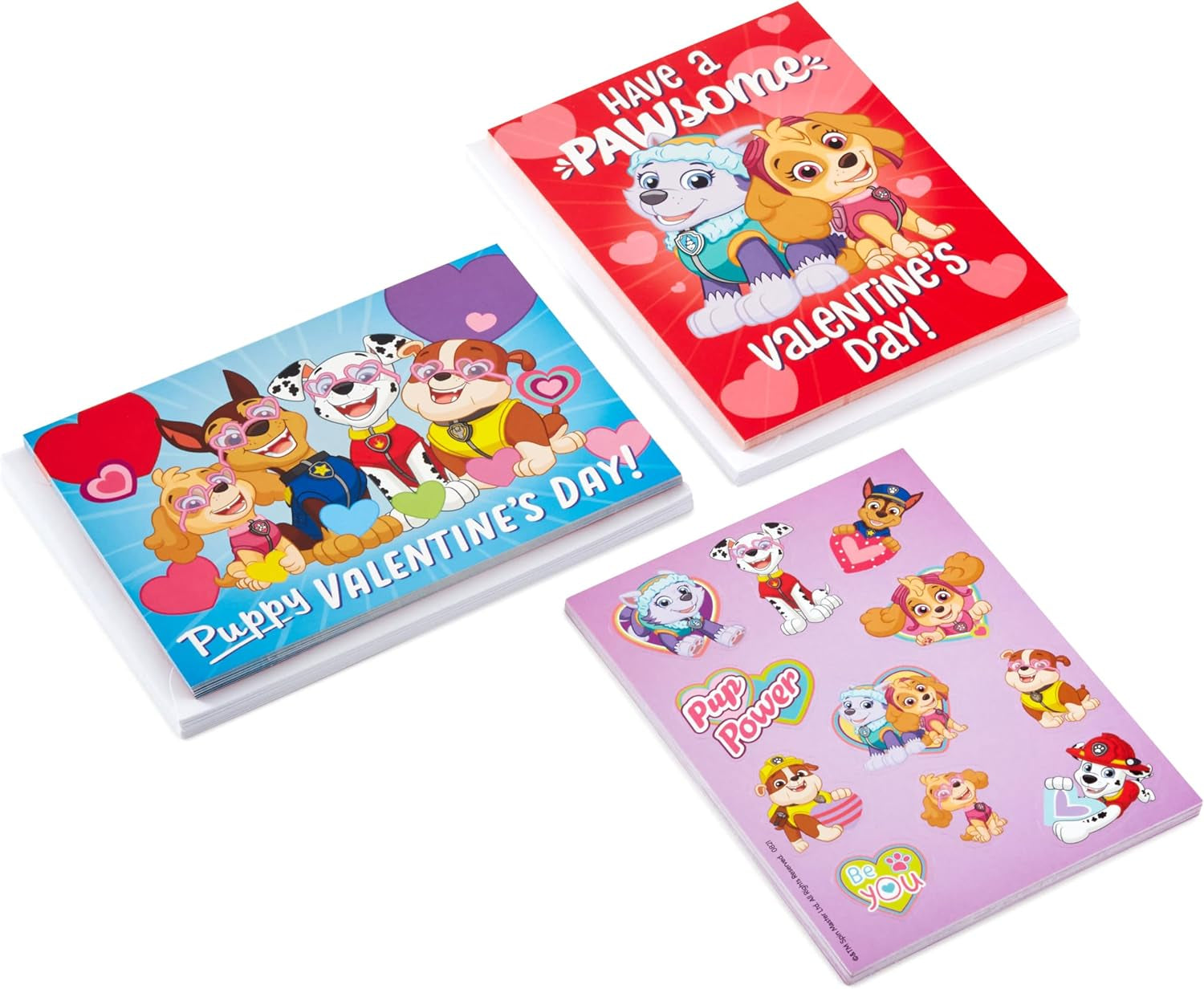 Paw Patrol Valentines Day Cards and Stickers for Kids School (24 Classroom Valentines with Envelopes)