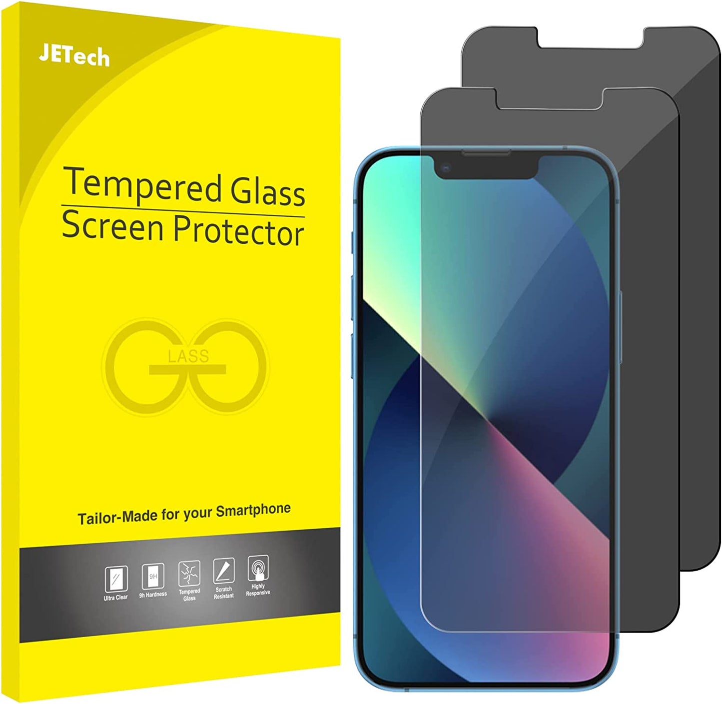 Privacy Screen Protector for Iphone 16E 2025, Iphone 13/13 Pro 6.1-Inch, anti Spy Tempered Glass Film, 2-Pack