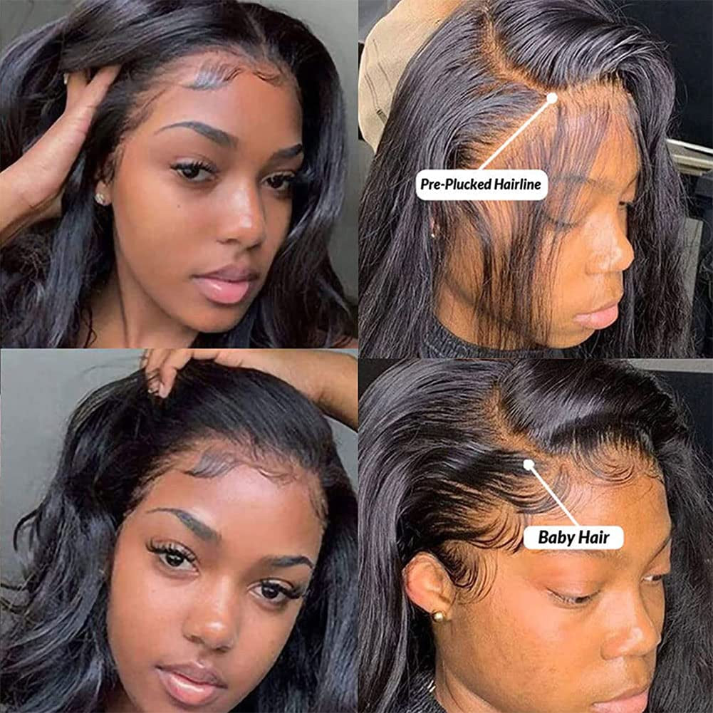 12 Inch 13X4 HD Lace Frontal Closure 100% Brazilian Virgin Human Hair Body Wave Ear to Ear Transparent Lace Frontal Pre Plucked with Baby Hair