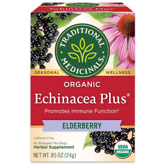 Tea, Organic Echinacea plus Elderberry, Boosts the Immune System, 16 Tea Bags TLBH