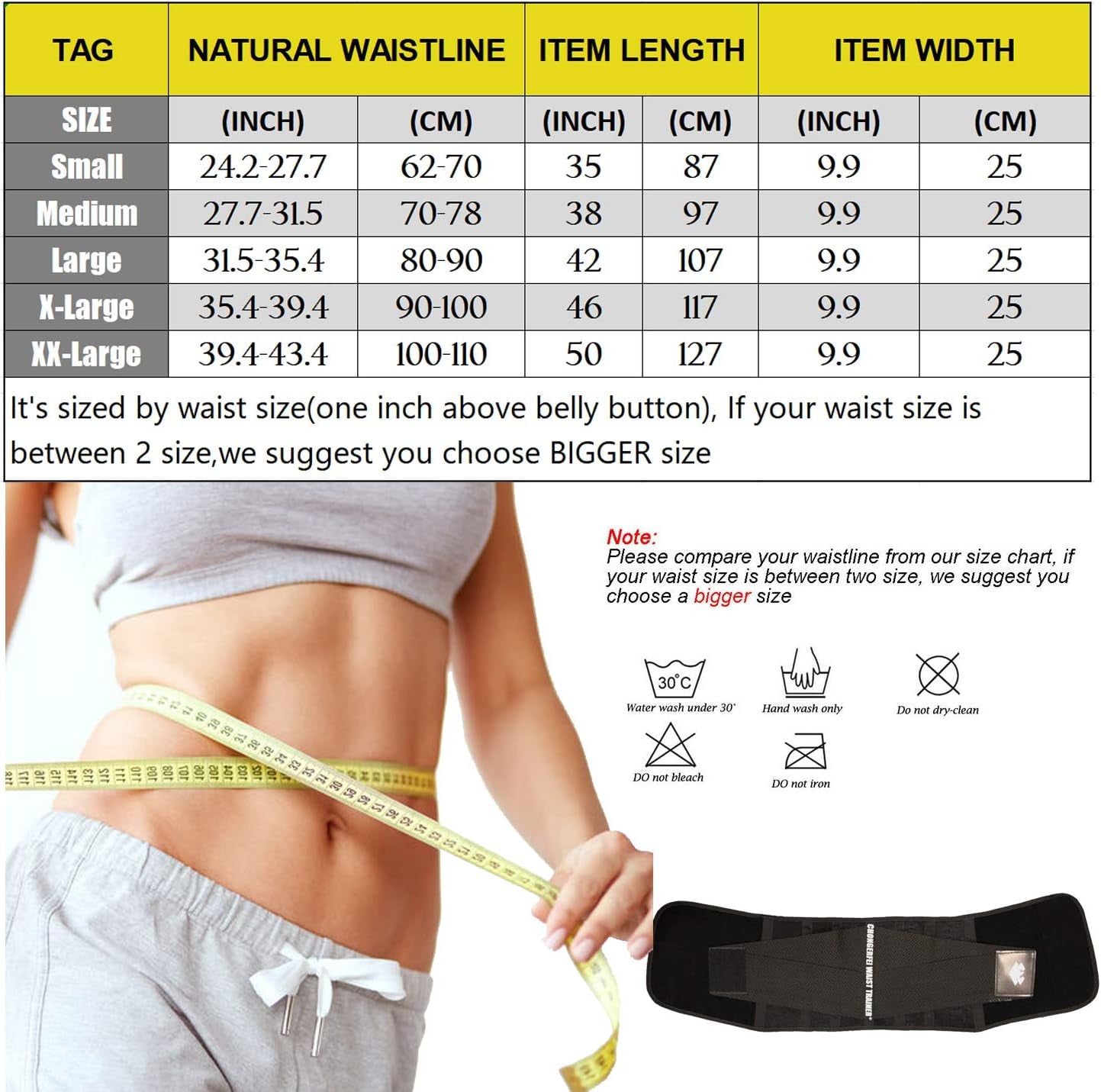 Waist Trainer Belt for Women Man - Waist Trimmer Ab Belt - Tummy Control Body Shaper