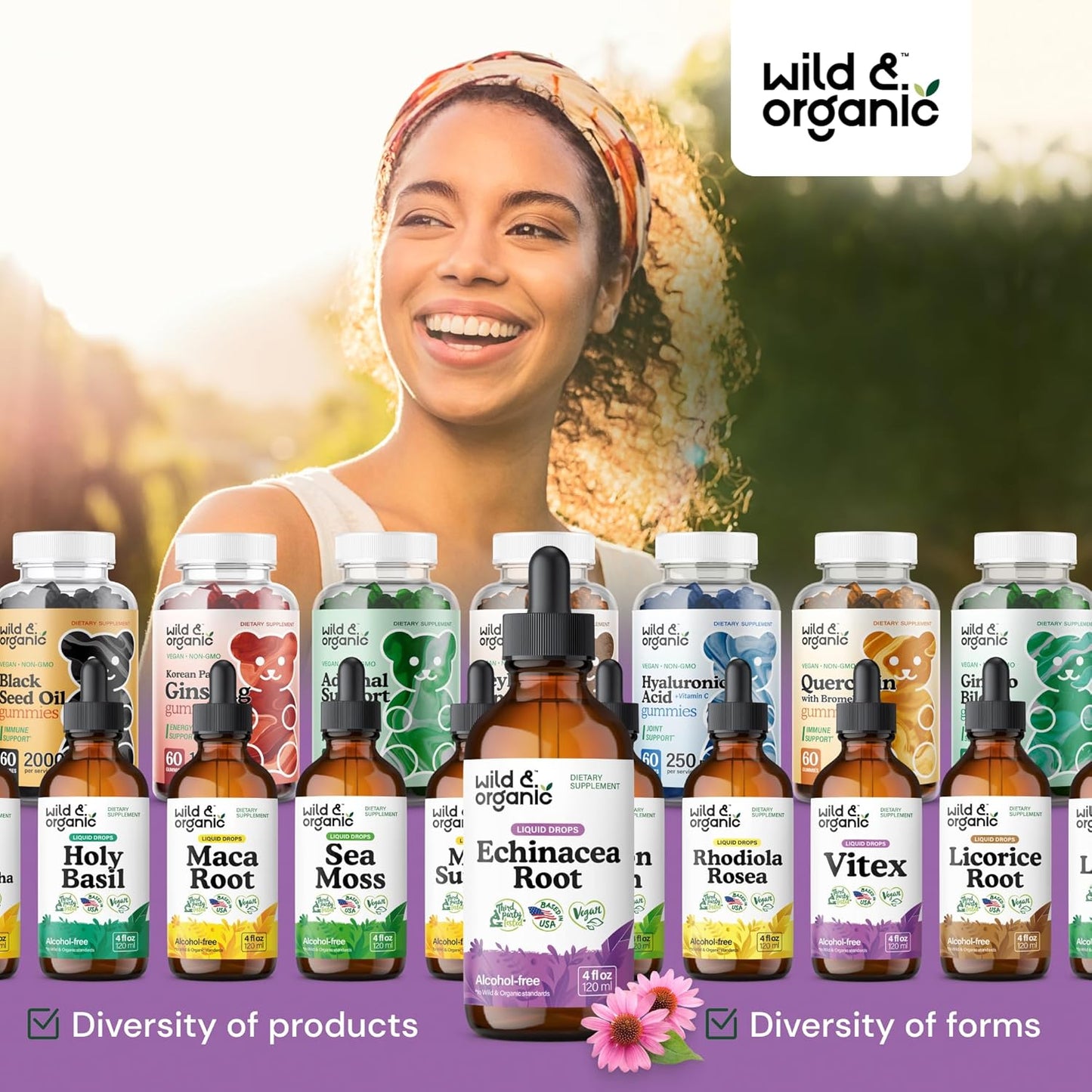 Echinacea Drops - Immune Support Supplement with Echinacea Angustifolia - Liquid Root Extract Tincture - Vegan, Sugar & Alcohol-Free - 4 Fl Oz TLBH