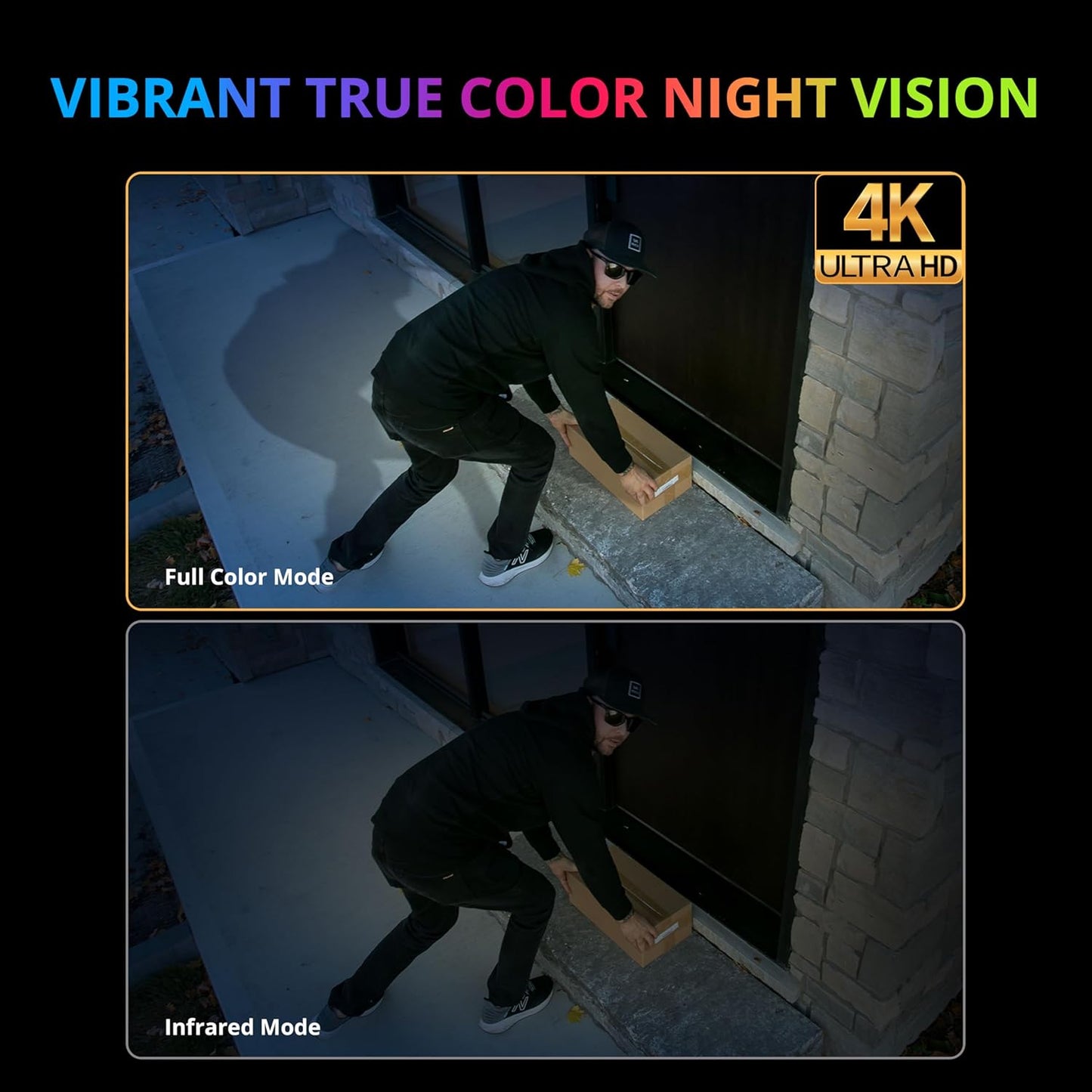 AI Powered Guard Pro 4K 8MP Wifi 6, Plug & Play Outdoor Home Security Camera, Smart AI Human/Vehicle Detection, Bluetooth, Color Night Vision, Two-Way Talk, IP67 Rated, 2 Pack