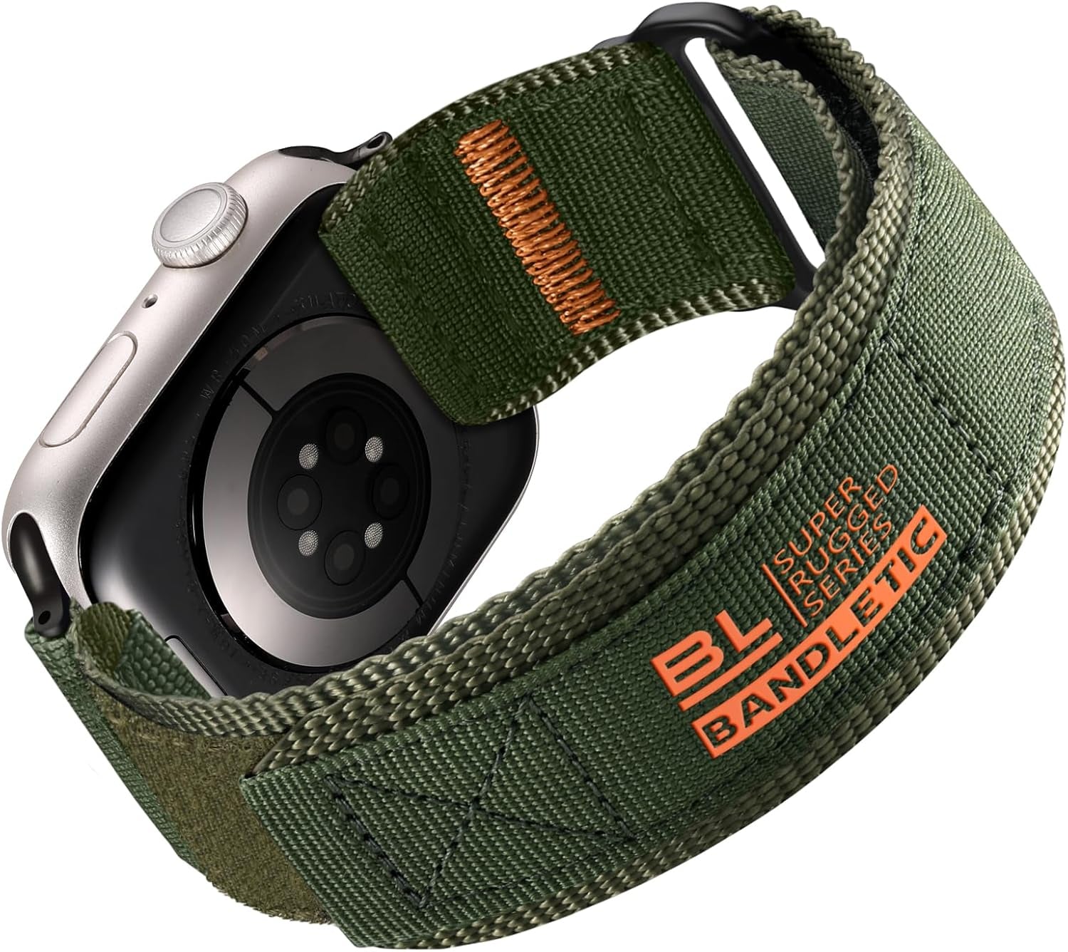 Rugged Nylon Compatible with Apple Watch Bands for Men, Soft Woven Adjustable Tactical Wristbands Strap for Iwatch Ultra 2 49Mm, Series 10 46Mm, 9 8 7 45Mm, SE2 SE 6 5 4 44Mm, 3 2 1 42Mm