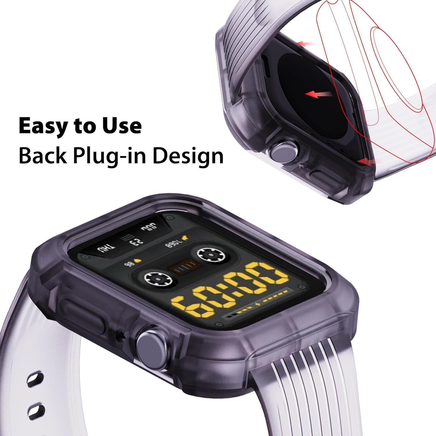 Bands Compatible with Apple Watch 38Mm 40Mm 41Mm 42Mm 44Mm 45Mm Series 9 8 7 6 5 4 3 2 1 SE SE2 Replacement Strap for Iwatch Sports Bands with Case Men Women