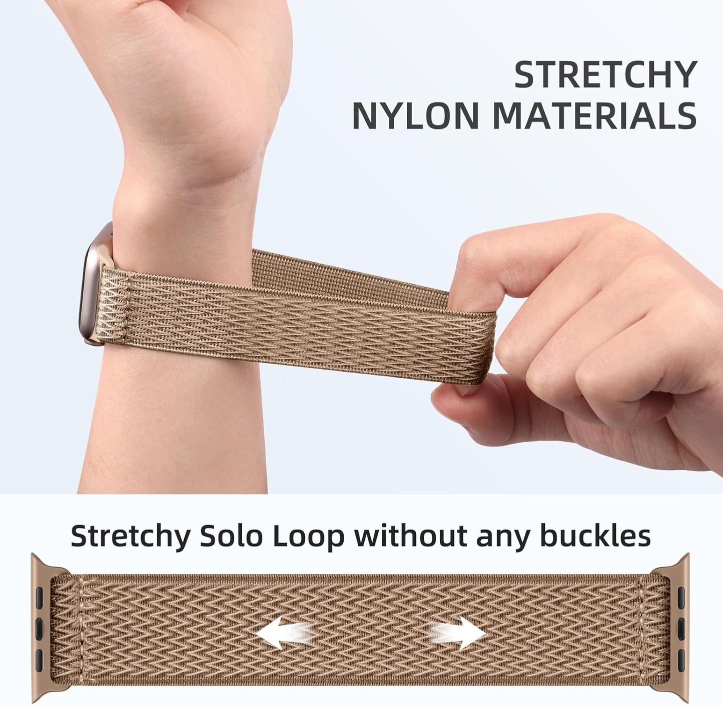 Braided Solo Loop Compatible with Apple Watch Band 46Mm 49Mm 45Mm 44Mm 42Mm 41Mm 40Mm 38Mm Men Women, Stretchy Solace Elastic Sport Wristbands for Iwatch Ultra Series 10/9/8/7/6/5/4/3/2/1 SE