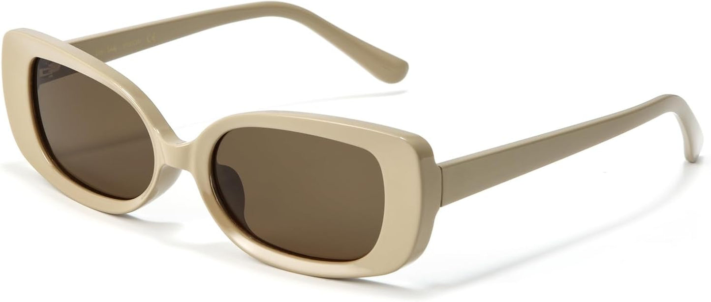 Rectangle Sunglasses Men Tinted Polarized Big Square Retro 90S Vintage Y2K Glasses for Women UV Protection