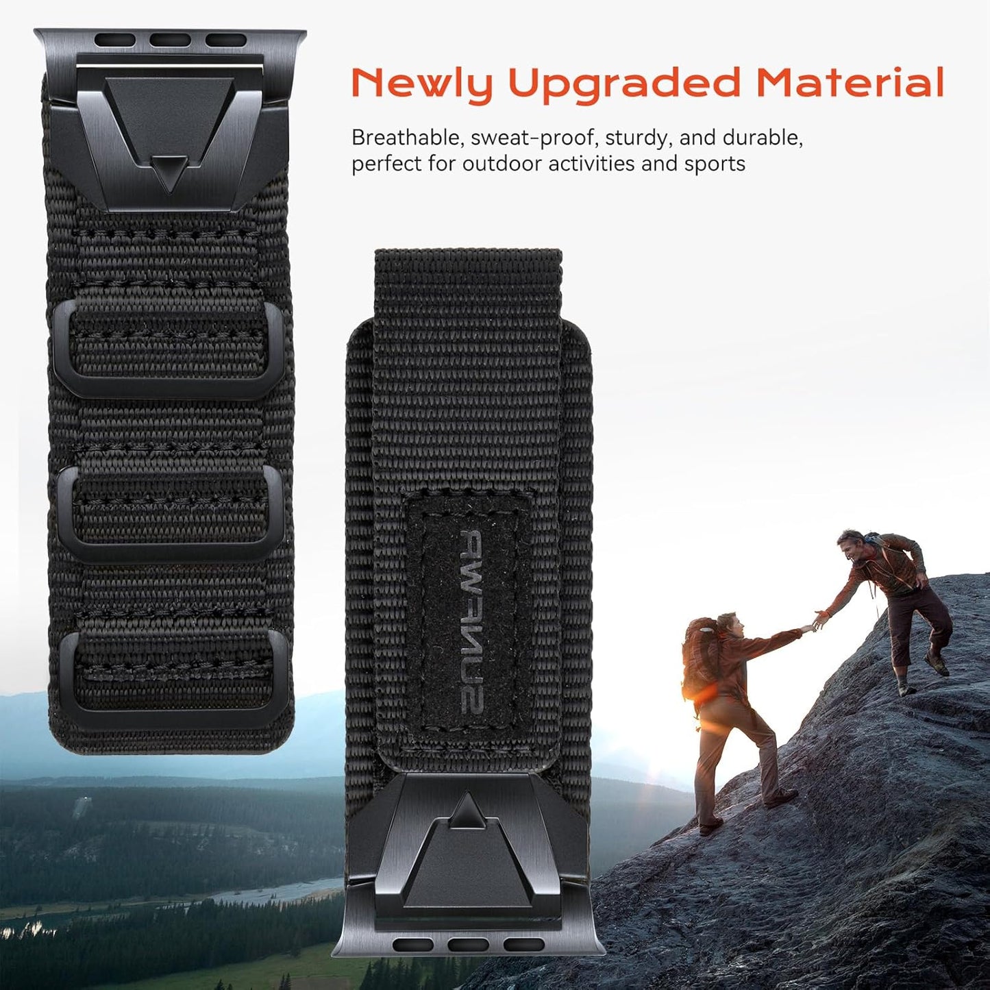 Nylon Sport Band Compatible with Apple Watch Band 49Mm 46Mm 45Mm 44Mm 42Mm, Rugged Strap for Iwatch Bands Ultra Series 10/9/8/7/6/5/4/3/2/1/SE, Durable Wristbands for Men Women