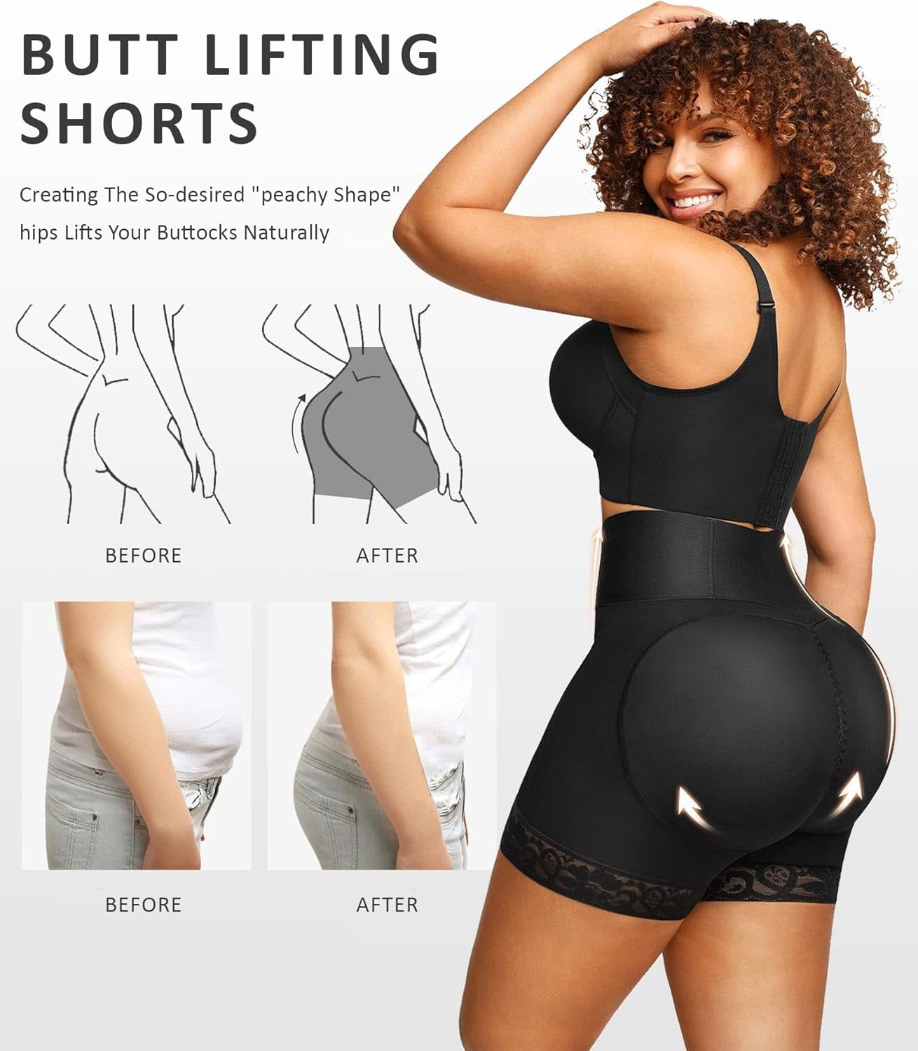 Butt Lifting Shapewear for Women Tummy Control Body Shaper Faja Shorts Butt Hip Enhancer Shapewear Panties