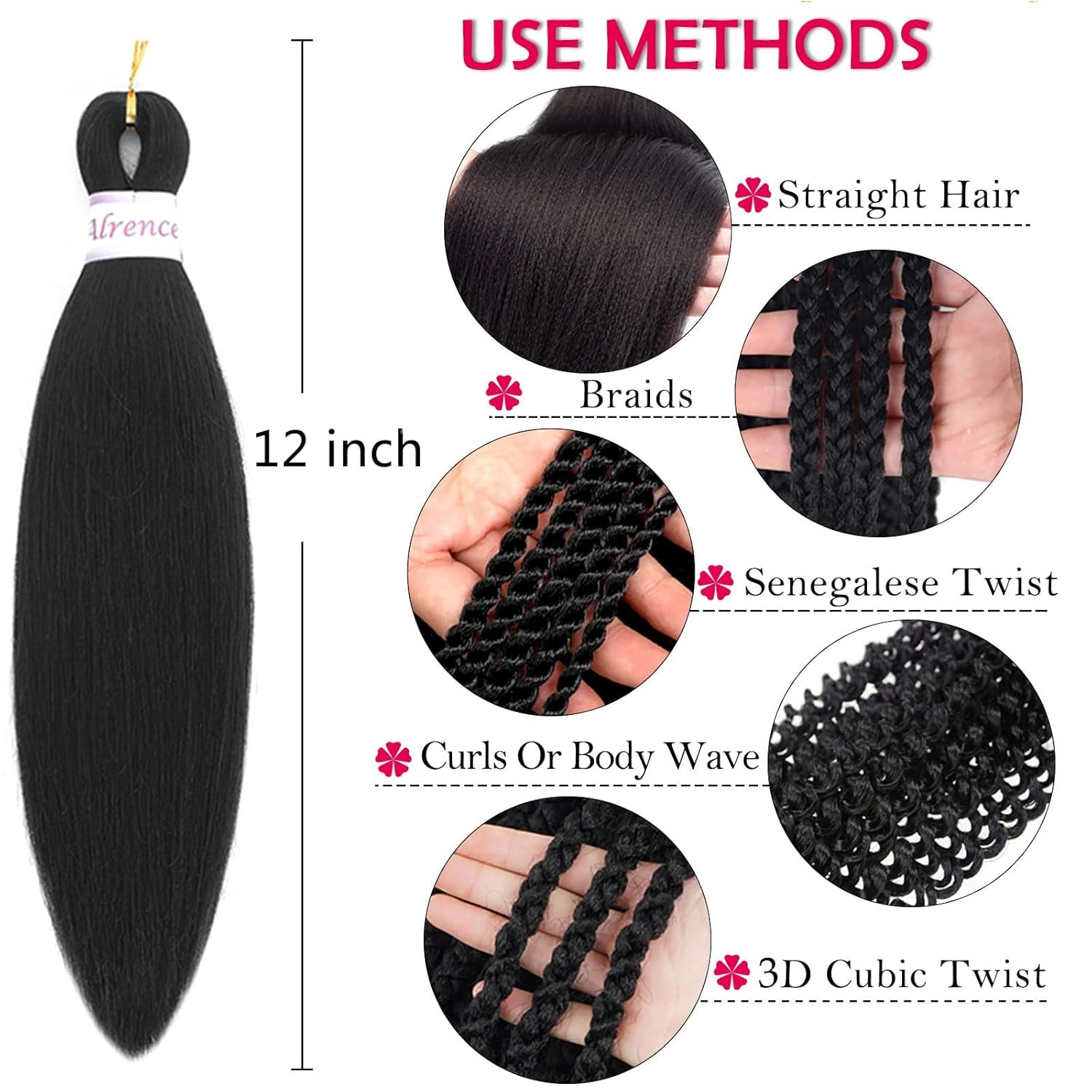 Pre Stretched Braiding Hair Long Braid 12 Inch 8 Packs Professional Braiding Hair Extensions Synthetic Crochet Twist Braids (12 Inch, 2#)