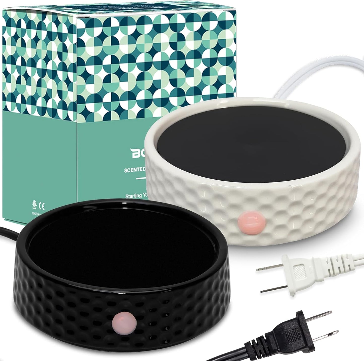 Electric Large Candle Warmer Plate - Ceramic Candle Wax Warmers for Jar Candles, Coffee Mug Warmer, Cup Warmers for Home Office, Aromatherapy Fragrance and Heating Beverage, Milk, Tea, Hot Chocolate